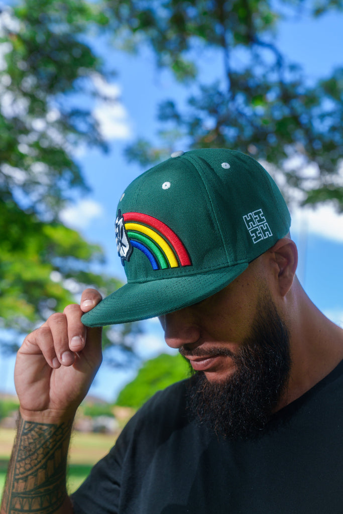 GREEN SPLIT WARRIOR HAT Hat Hawaii's Finest 