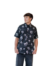 HĀLOA MEN'S BLACK & WHITE ALOHA SHIRT Shirts Hawaii's Finest SMALL 