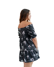 HĀLOA WOMEN'S BLACK & WHITE BABYDOLL DRESS Shirts Hawaii's Finest 