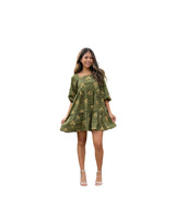 HĀLOA Womens OLIVE BABYDOLL DRESS