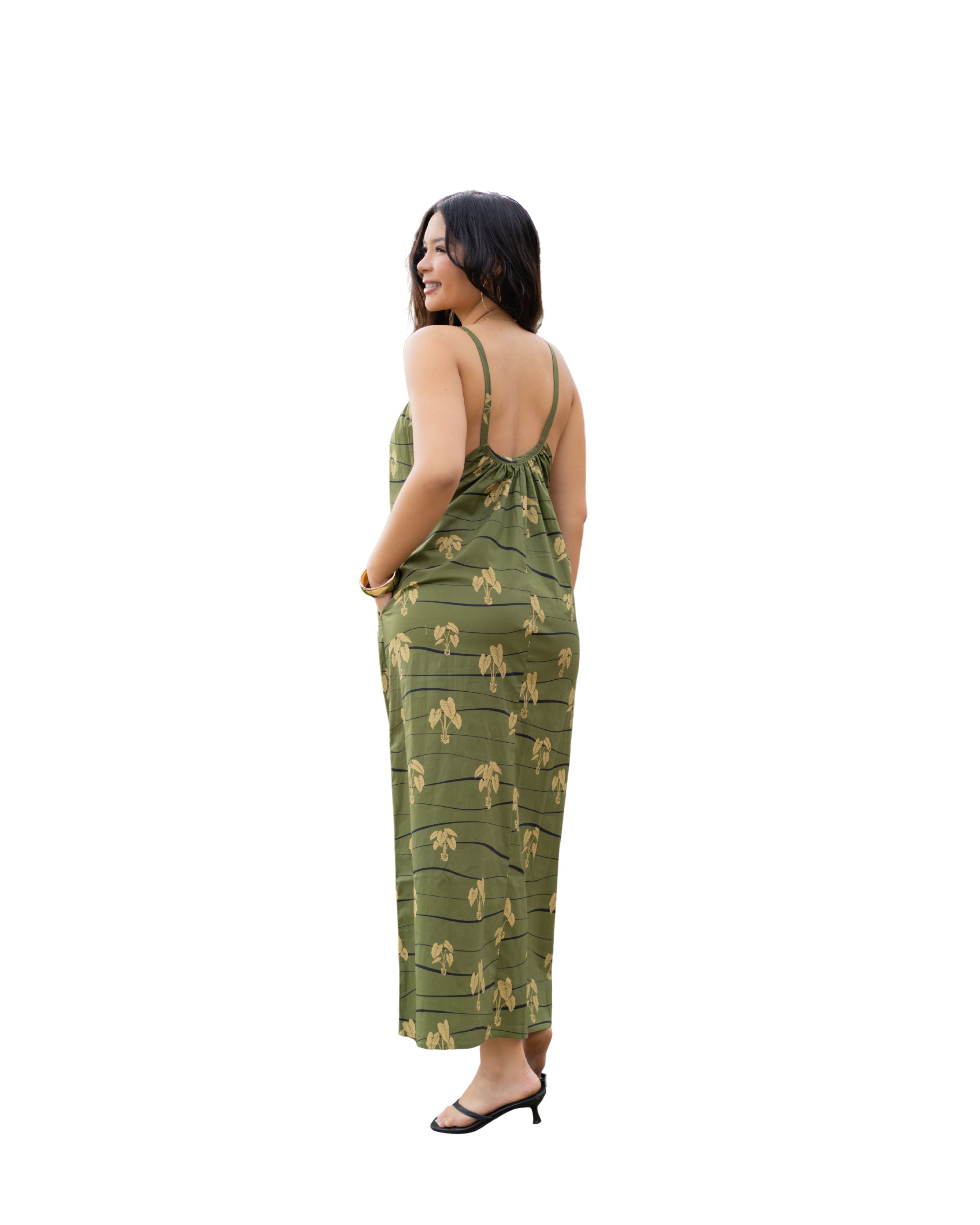 HLOA WOMEN'S OLIVE FLOWY DRESS Hawaii's Finest HLOA WOMEN'S OLIVE FLOWY DRESS Hawaii's Finest