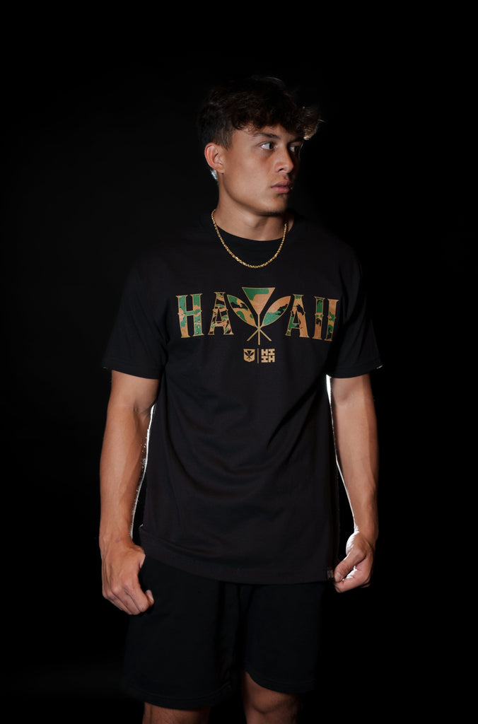HAWAII CAMO WOODLAND T-SHIRT Shirts Hawaii's Finest MEDIUM 