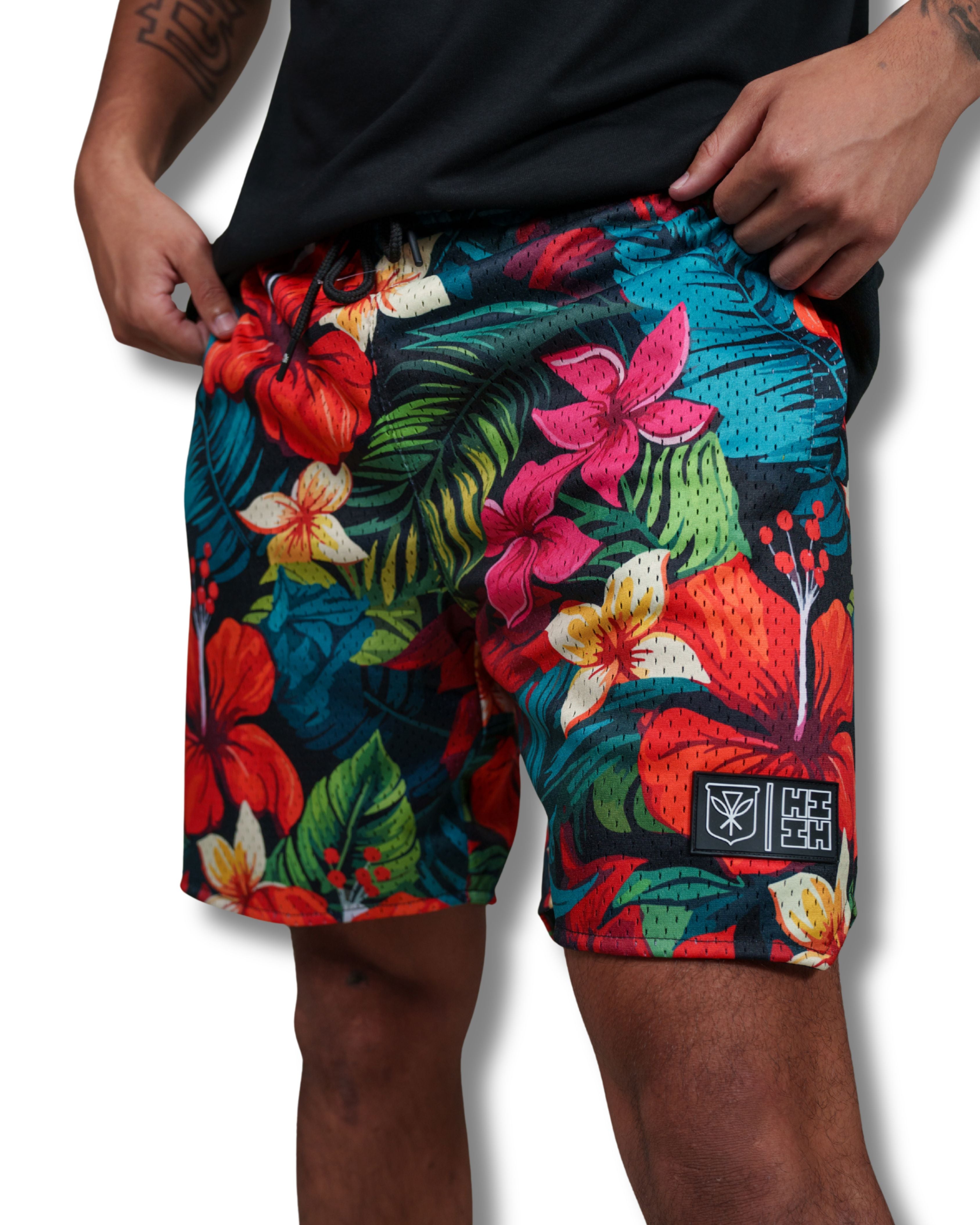 HAWAII FLORAL MESH SHORTS Shorts Hawaii's Finest SMALL 