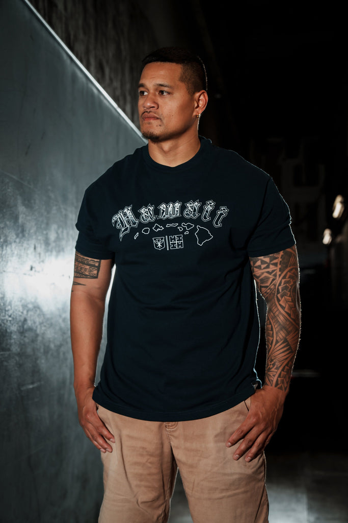 HAWAII OE NAVY T-SHIRT Shirts Hawaii's Finest MEDIUM 