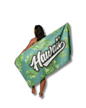 HAWAII SCRIPT GREEN KALO TOWEL Utility Hawaii's Finest 