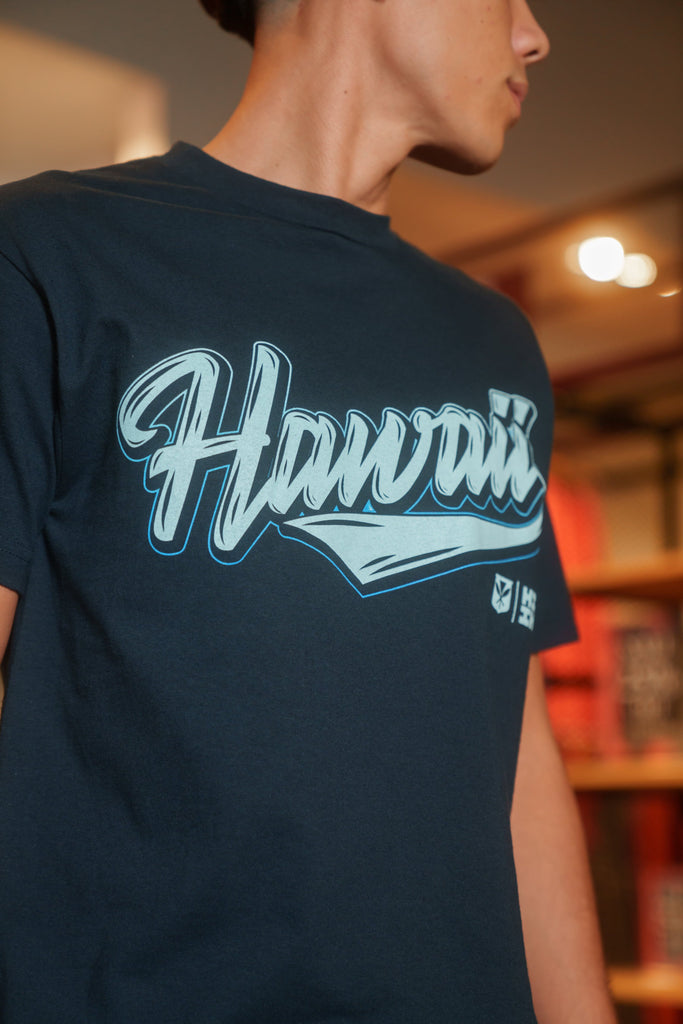 HAWAII SCRIPT NAVY T-SHIRT Shirts Hawaii's Finest 