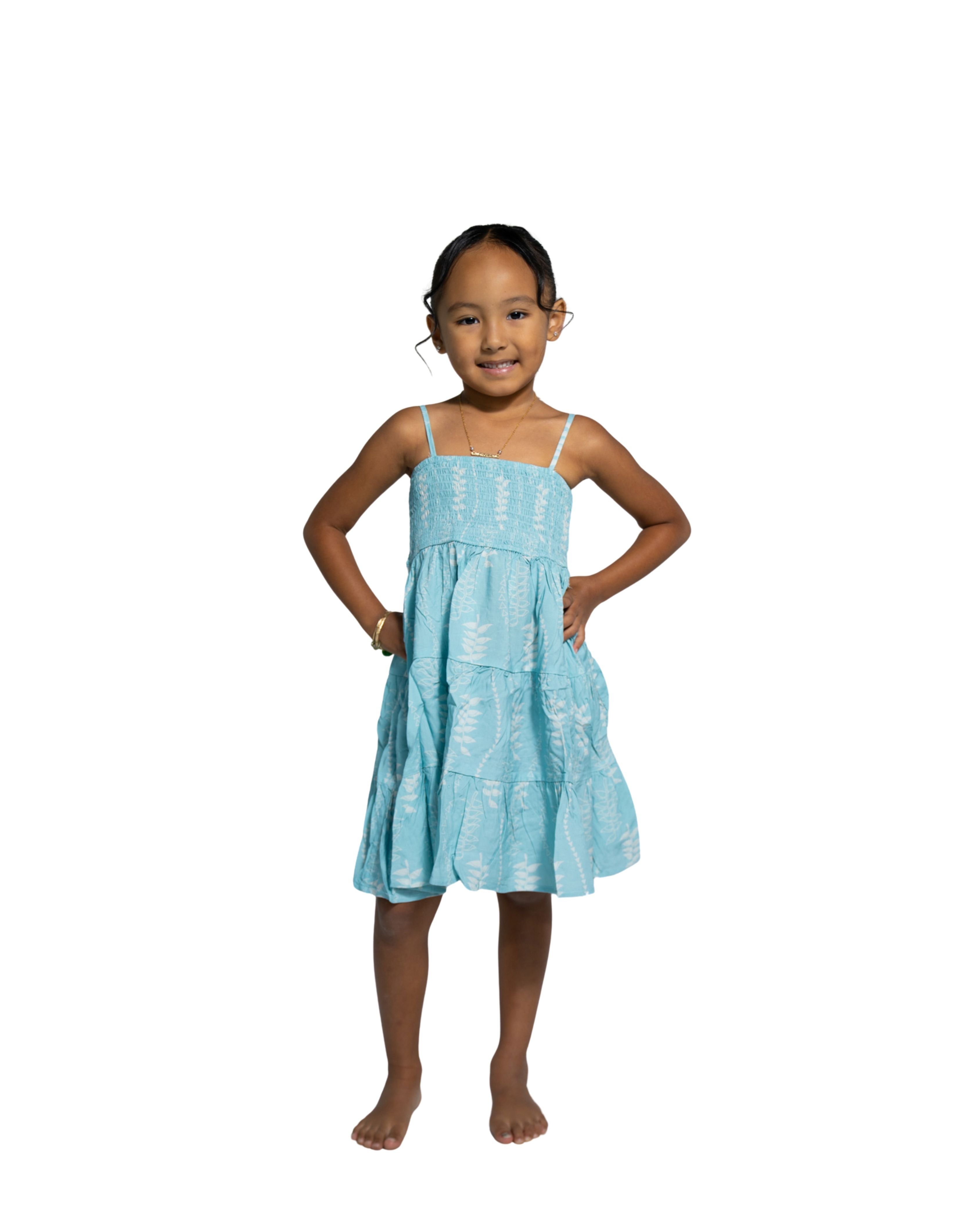 HELICONIA KEIKI BLUE & WHITE DRESS Shirts Hawaii's Finest XX-SMALL 