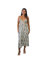 HELICONIA WOMEN'S TAN & GREEN SUMMER TRIANGLE DRESS