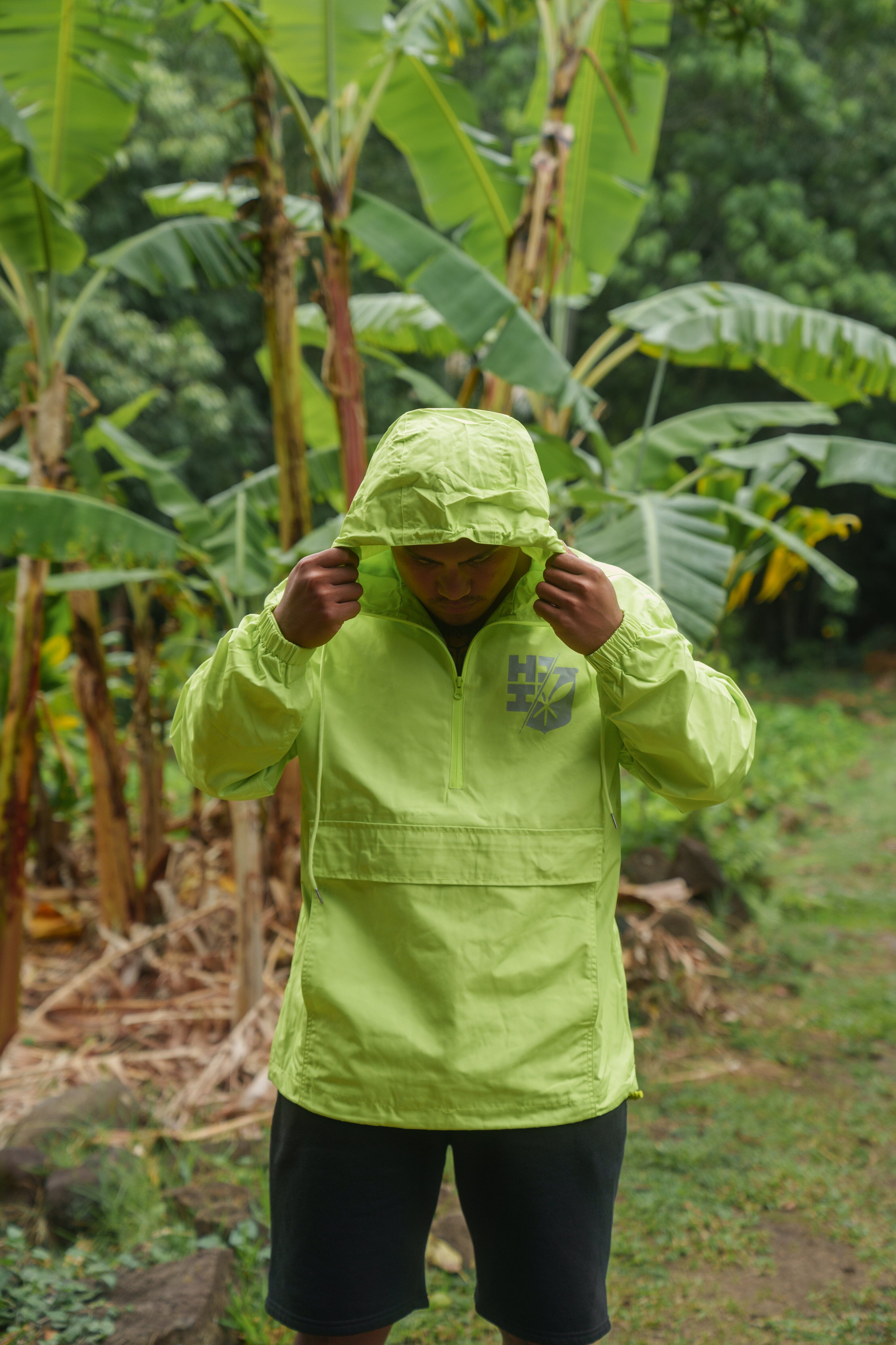 HI-VIS LOGOS RAIN JACKET Jacket Hawaii's Finest X-SMALL 