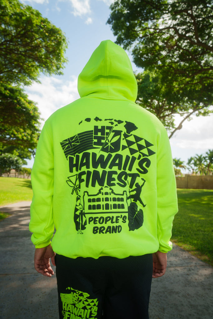 HI-VIS PUFF COLLAGE HOODIE Jacket Hawaii's Finest 