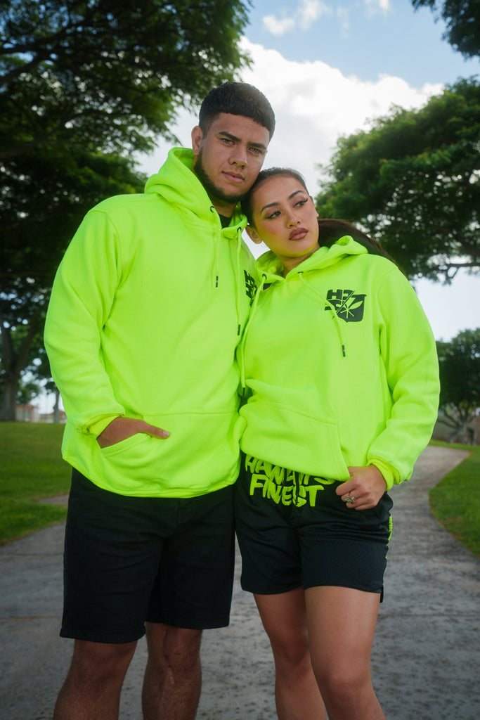 HI-VIS PUFF COLLAGE HOODIE Jacket Hawaii's Finest SMALL 