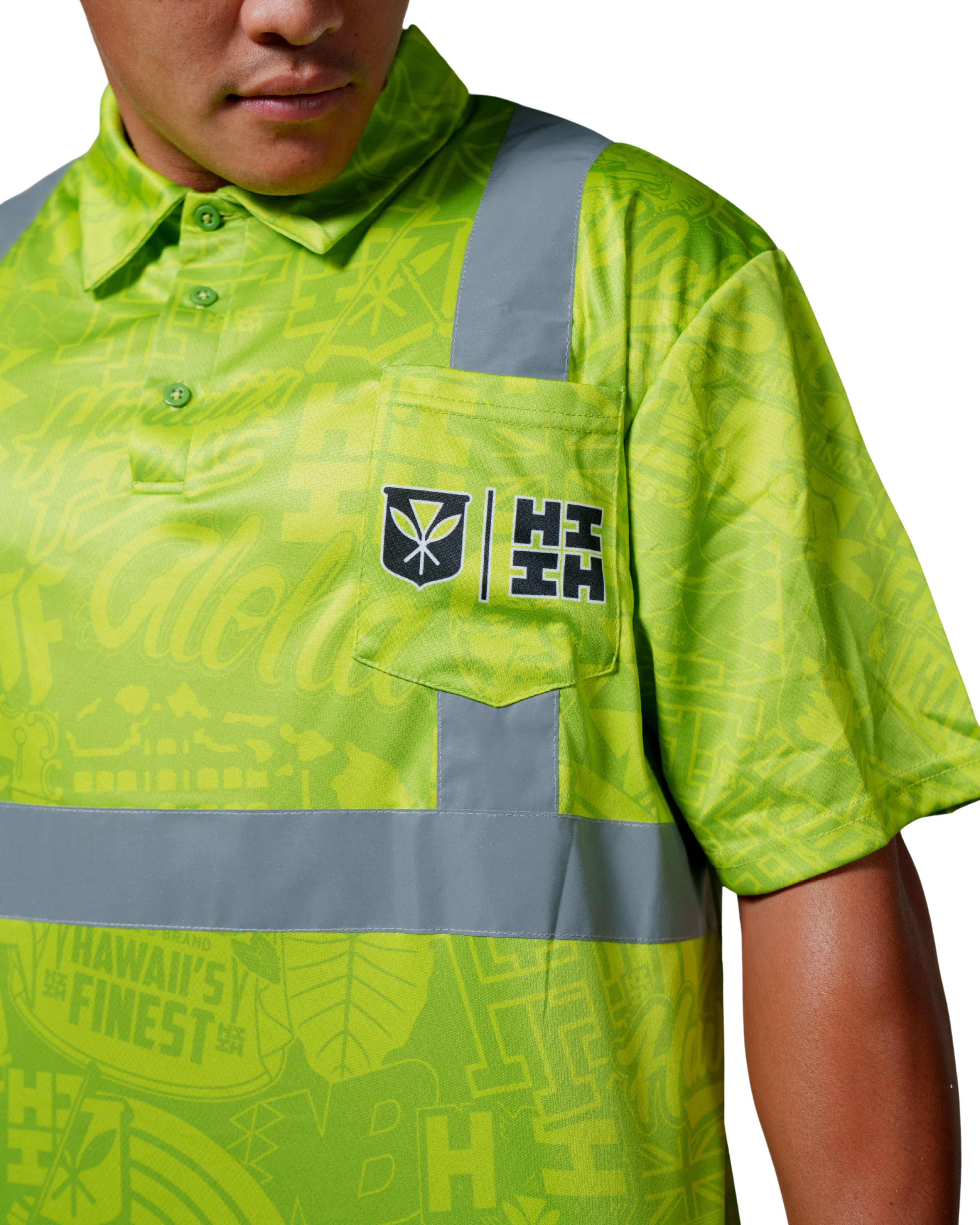 HI-VIS STICKERBOMB GOLF SHIRT Jersey Hawaii's Finest 