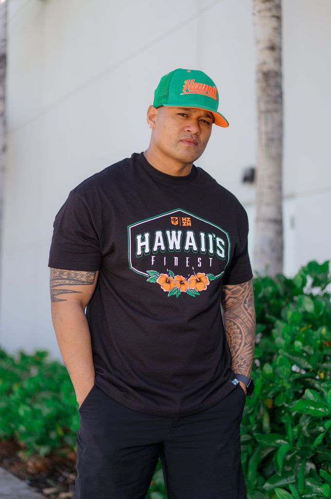 HIBISCUS CREST ORANGE T-SHIRT Shirts Hawaii's Finest 