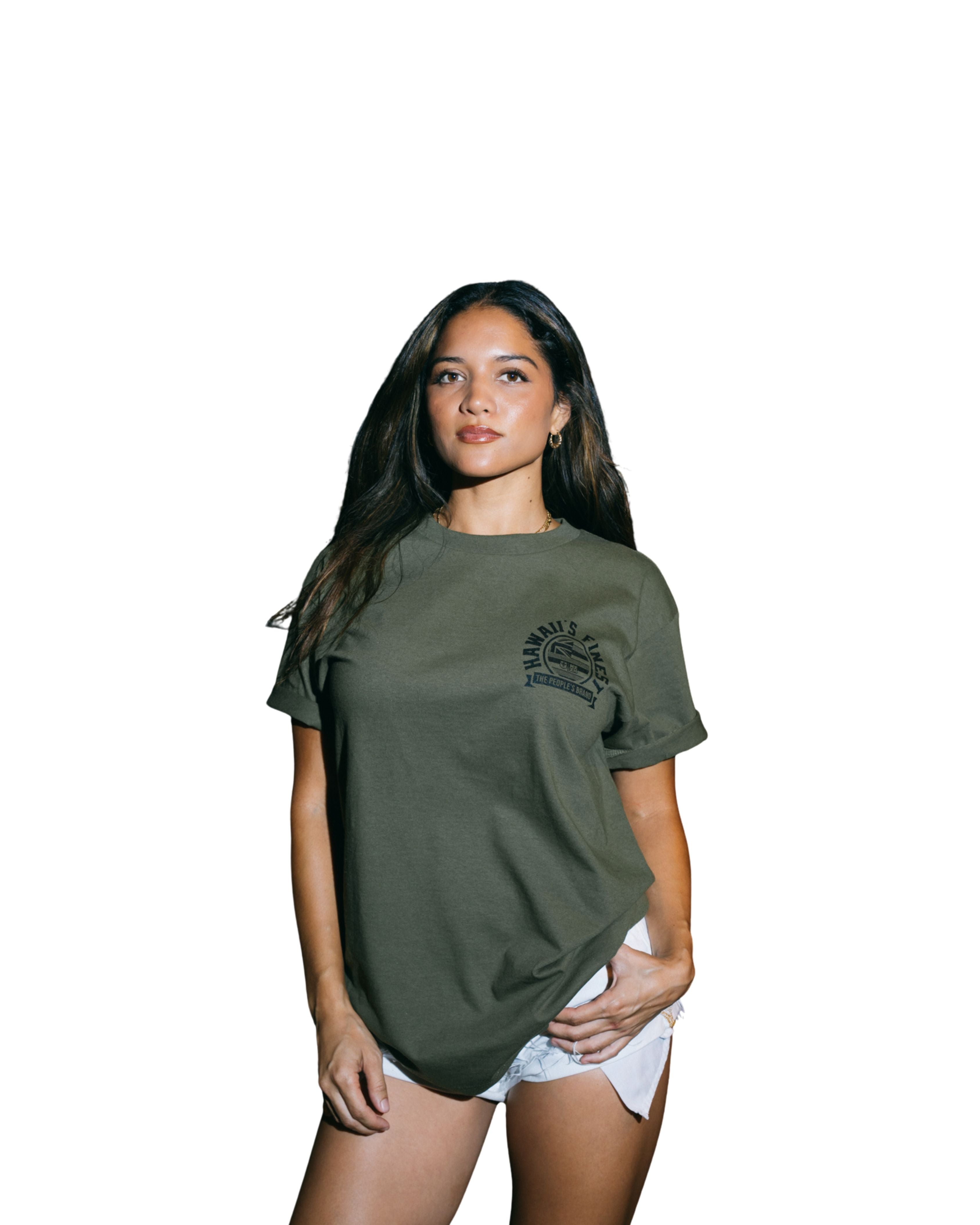 HIFI CIRCLE CREST MILITARY T-SHIRT Shirts Hawaii's Finest MEDIUM 