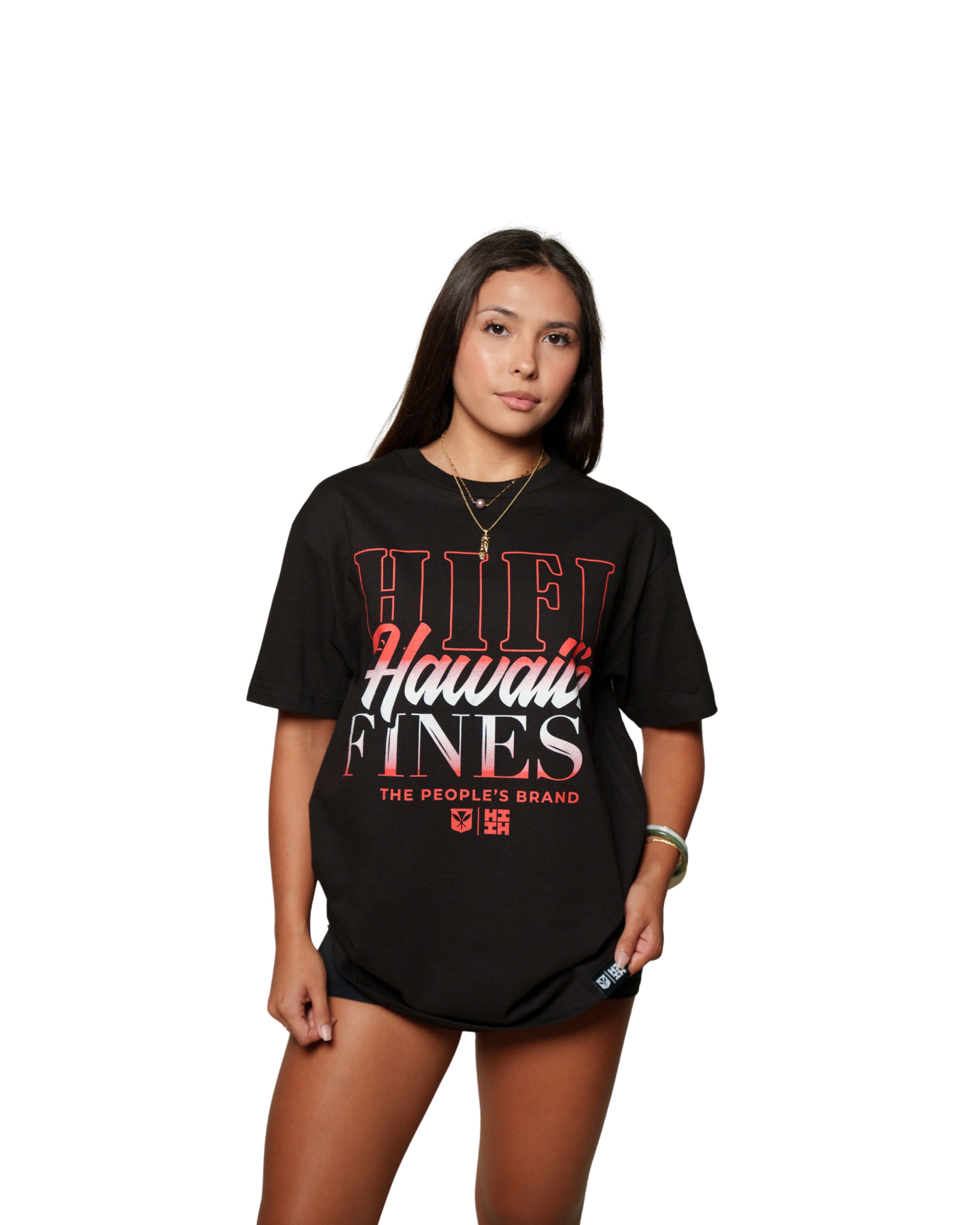 HIFI FADE RED T-SHIRT Shirts Hawaii's Finest MEDIUM 