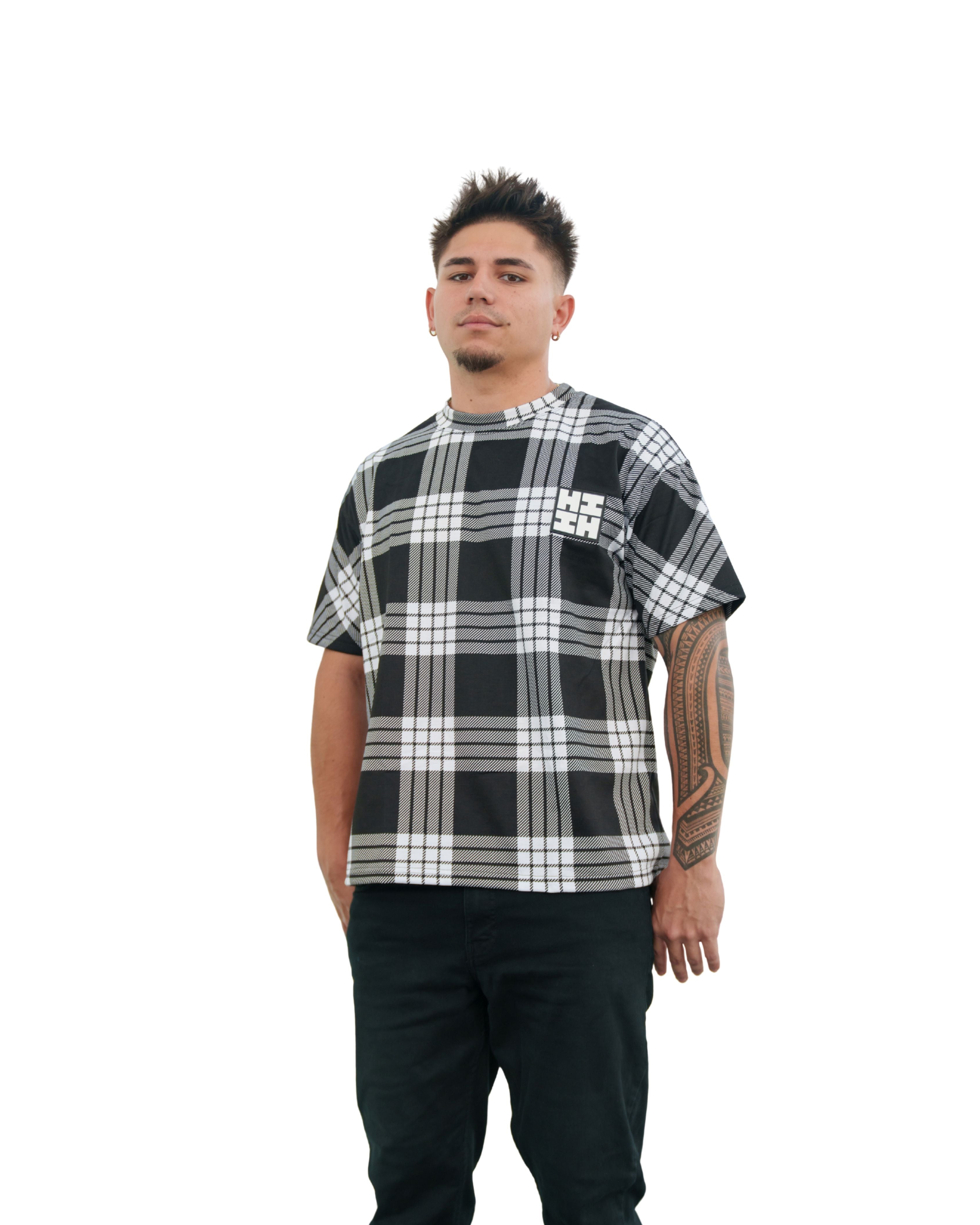 HIFI LOGO BLACK & WHITE PALAKA TEE Shirts Hawaii's Finest SMALL 