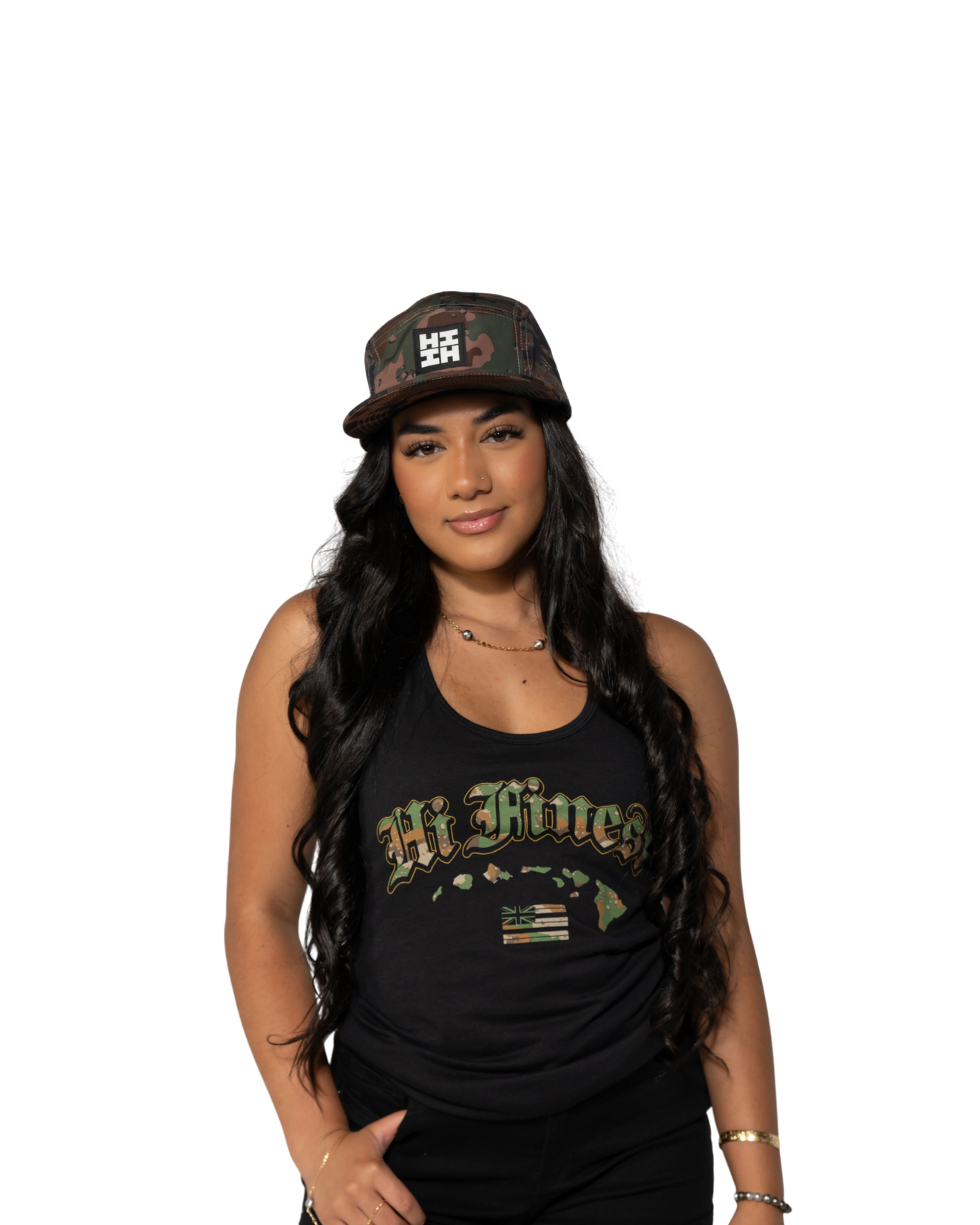 HIFI LOGO GREEN MULTI-CAMO 5-PANEL HAT Hat Hawaii's Finest 