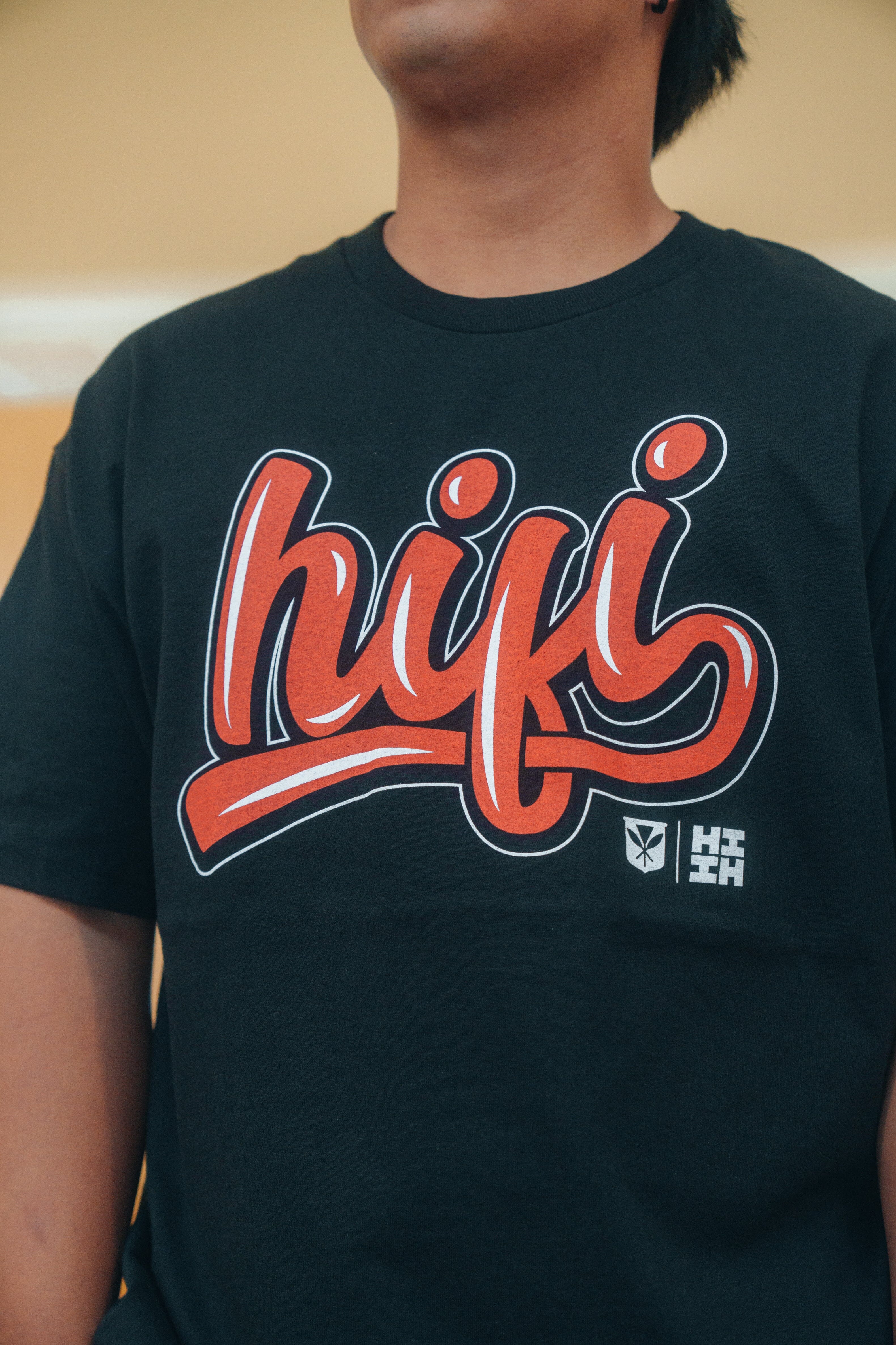 HIFI SCRIPT RED T-SHIRT (ALL SALES FINAL) – Hawaii's Finest