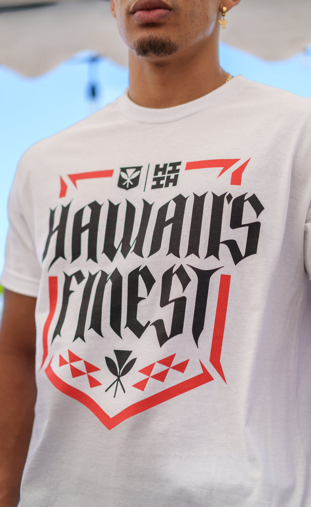 HIFI SHIELD WHITE T-SHIRT Shirts Hawaii's Finest 