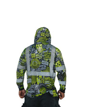HIFI x AHLOS HI-VIS STICKERBOMB LONGSLEEVE W/HOOD Jacket Hawaii's Finest 