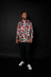 HILO RED STICKERBOMB DRI-FIT LONGSLEEVE Jacket Hawaii's Finest 