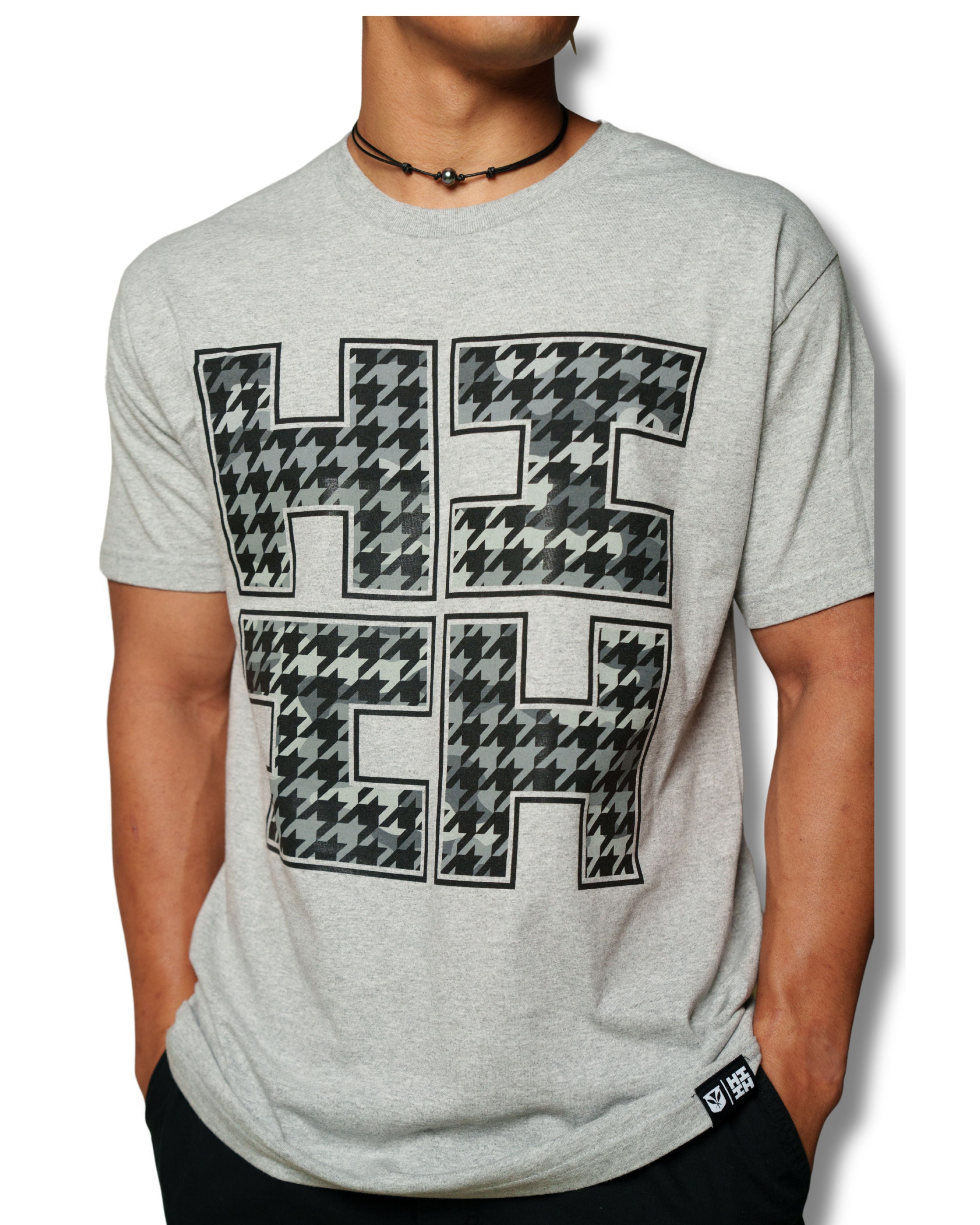HOUNDSTOOTH CAMO GRAY T-SHIRT Shirts Hawaii's Finest 