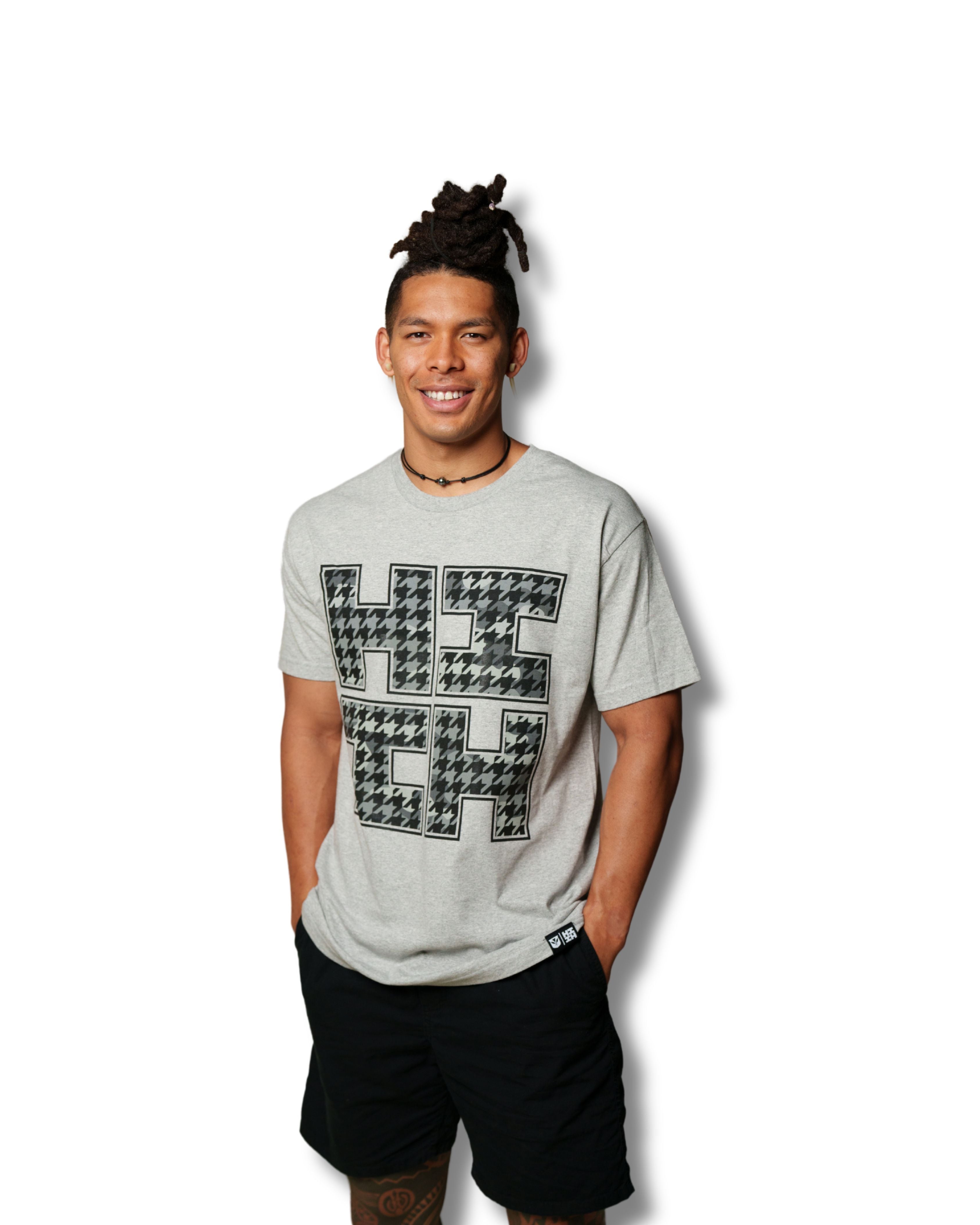 HOUNDSTOOTH CAMO GRAY T-SHIRT Shirts Hawaii's Finest MEDIUM 