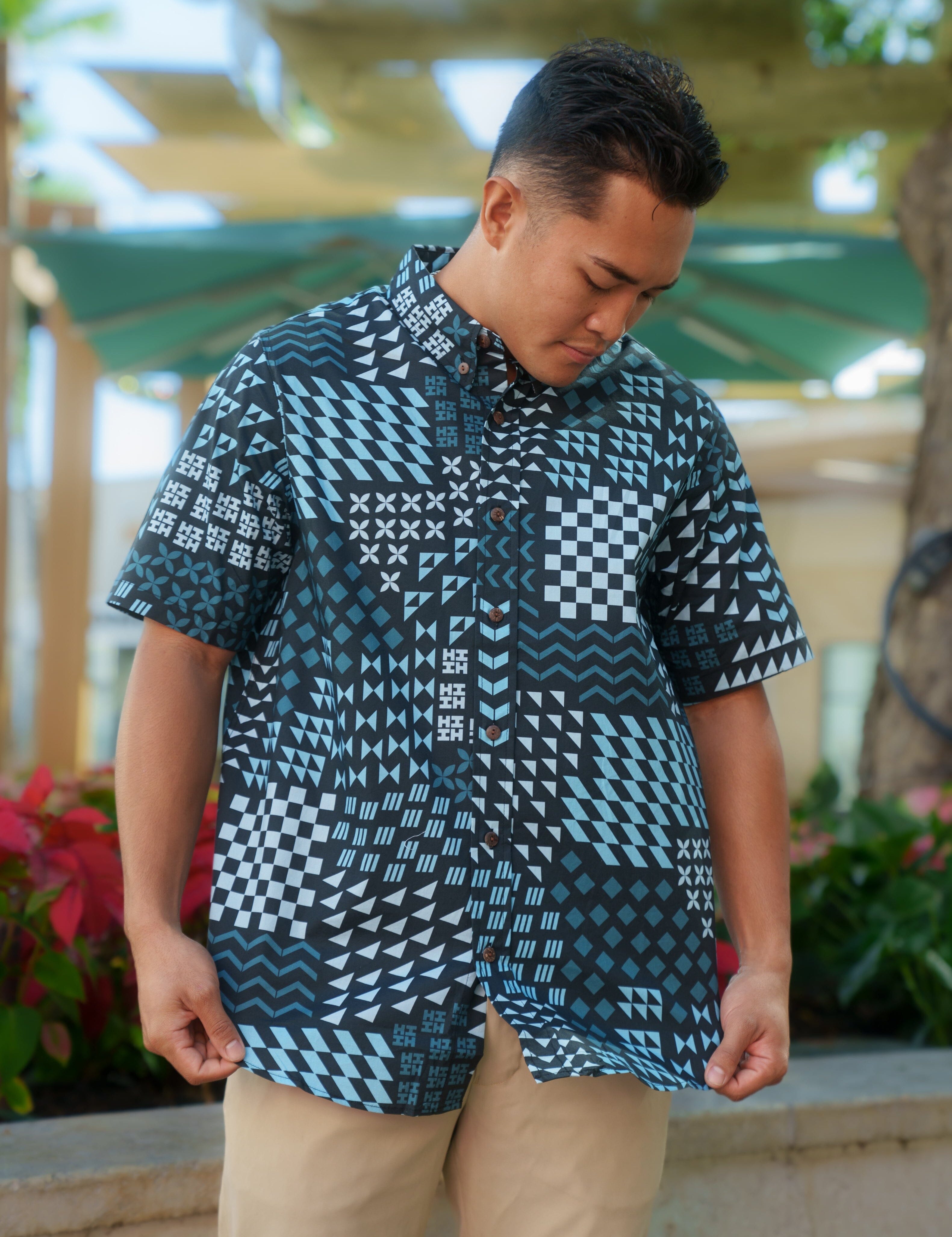 HUI MEN'S BLUE ALOHA SHIRT Shirts Hawaii's Finest 