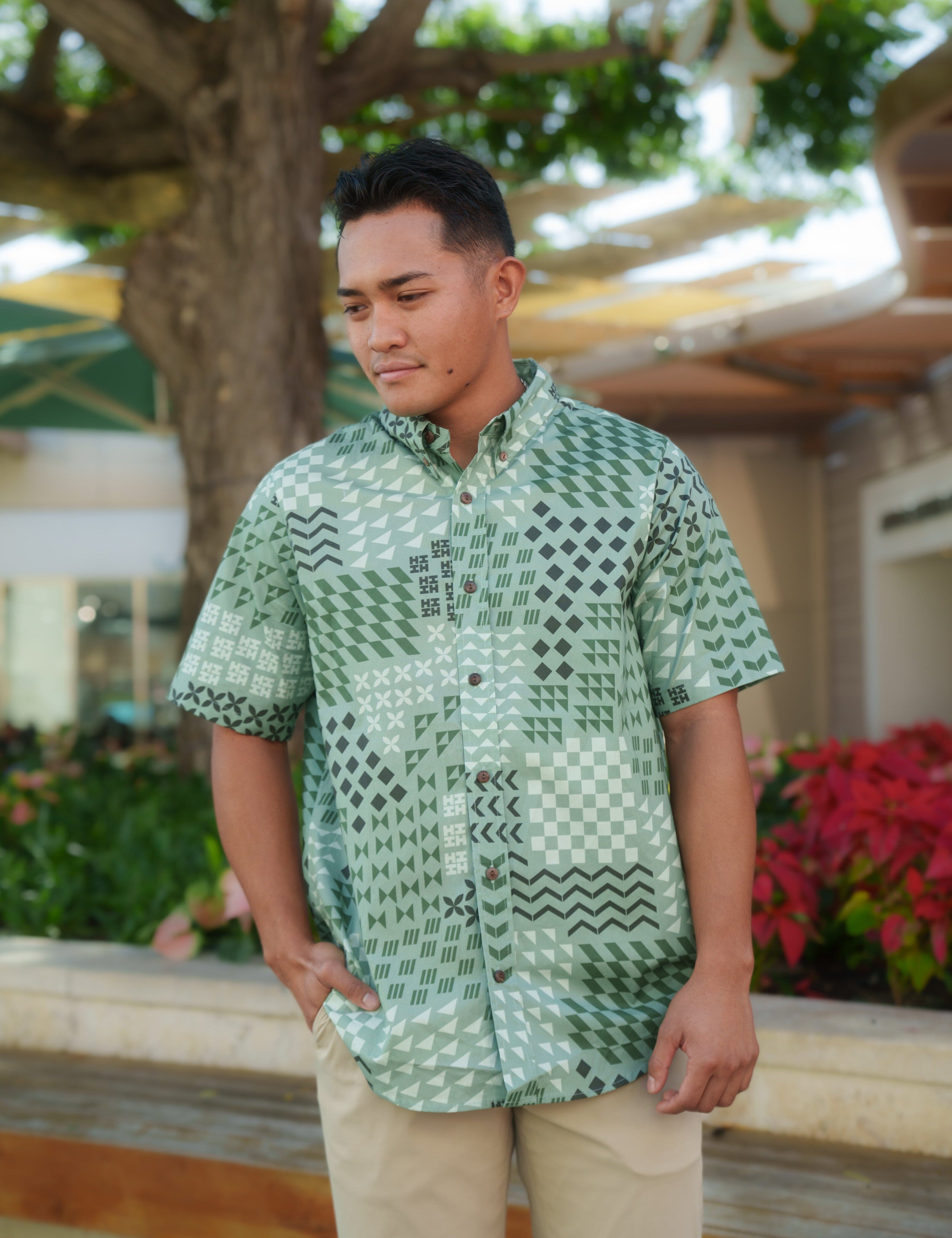 HUI MEN'S GREEN ALOHA SHIRT Shirts Hawaii's Finest SMALL 