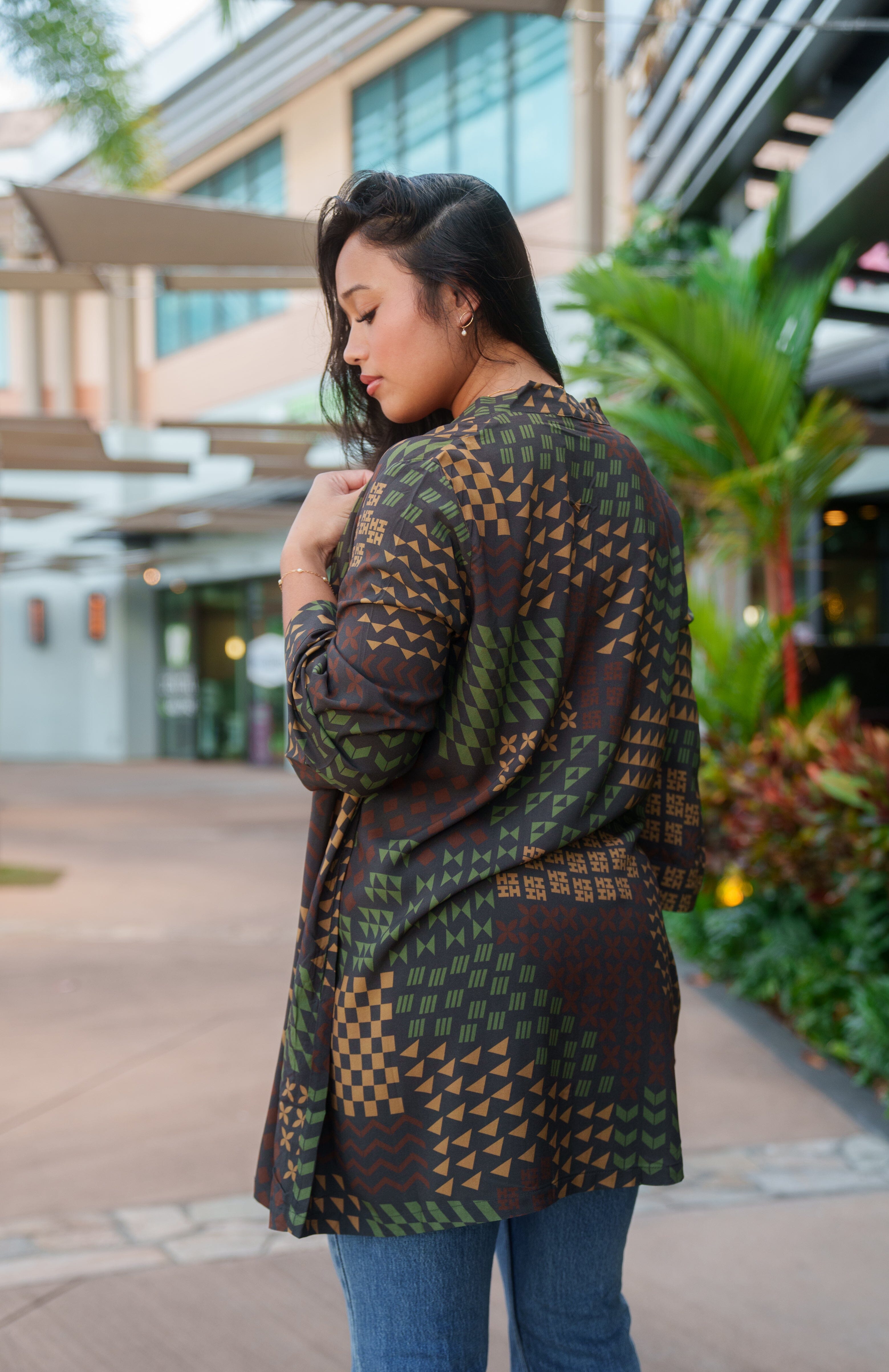 HUI WOMEN'S CAMO KIMONO Shirts Hawaii's Finest 