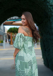 HUI WOMEN'S GREEN OTS DRESS Shirts Hawaii's Finest 