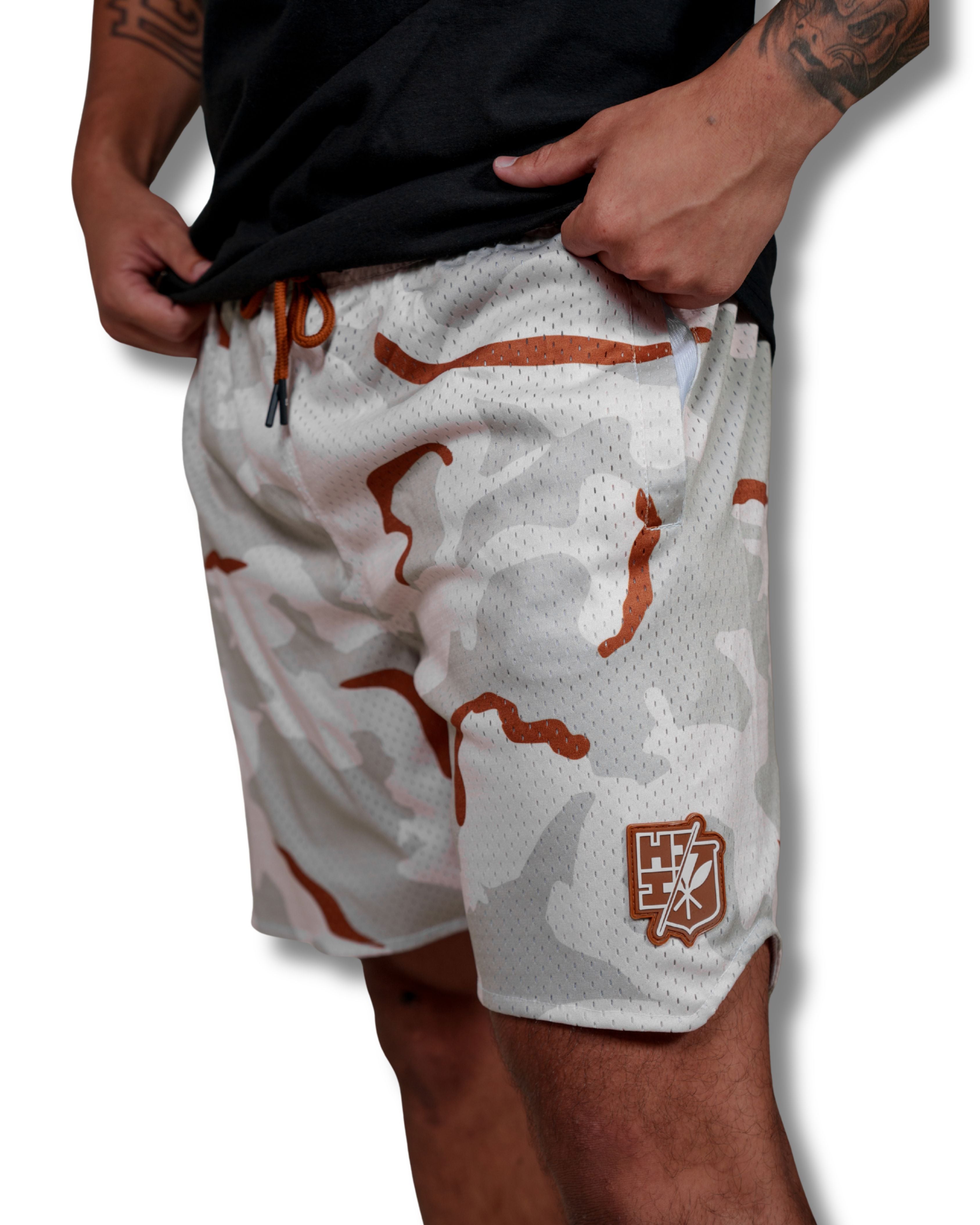 JUMBO DESERT CAMO MESH SHORTS Shorts Hawaii's Finest 