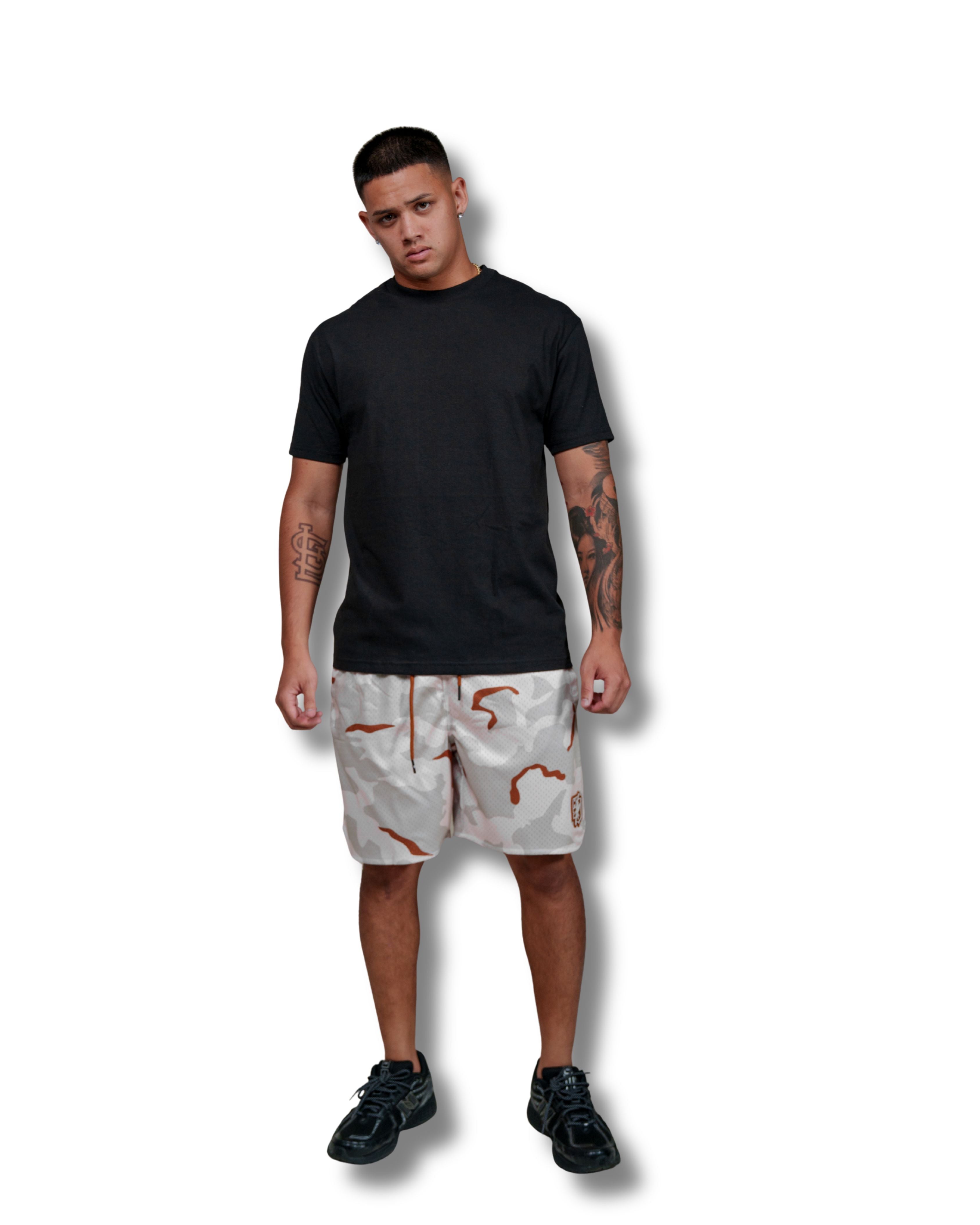 JUMBO DESERT CAMO MESH SHORTS Shorts Hawaii's Finest SMALL 