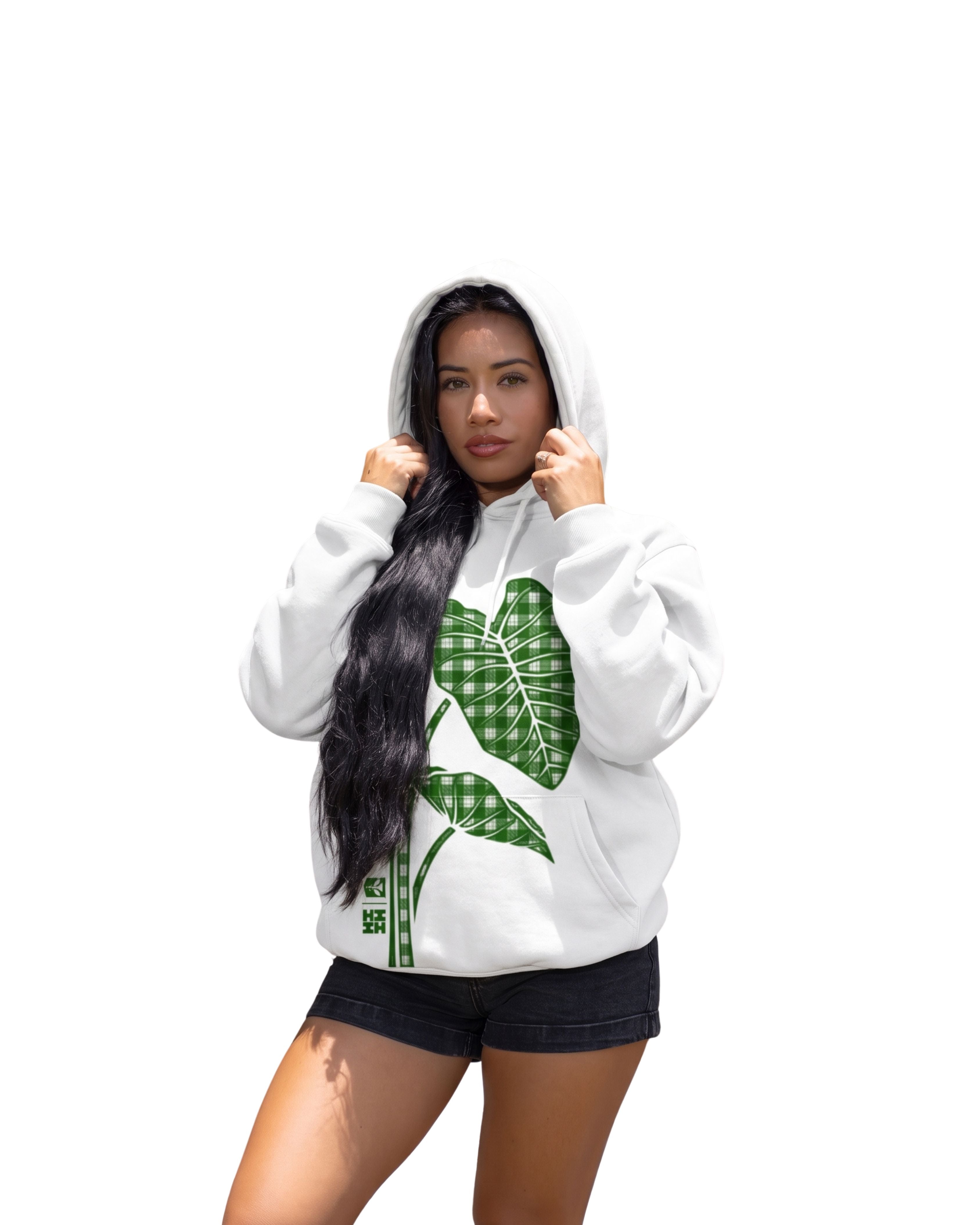 KALO GREEN PALAKA WOMEN'S HOODIE Jacket Hawaii's Finest X-SMALL 