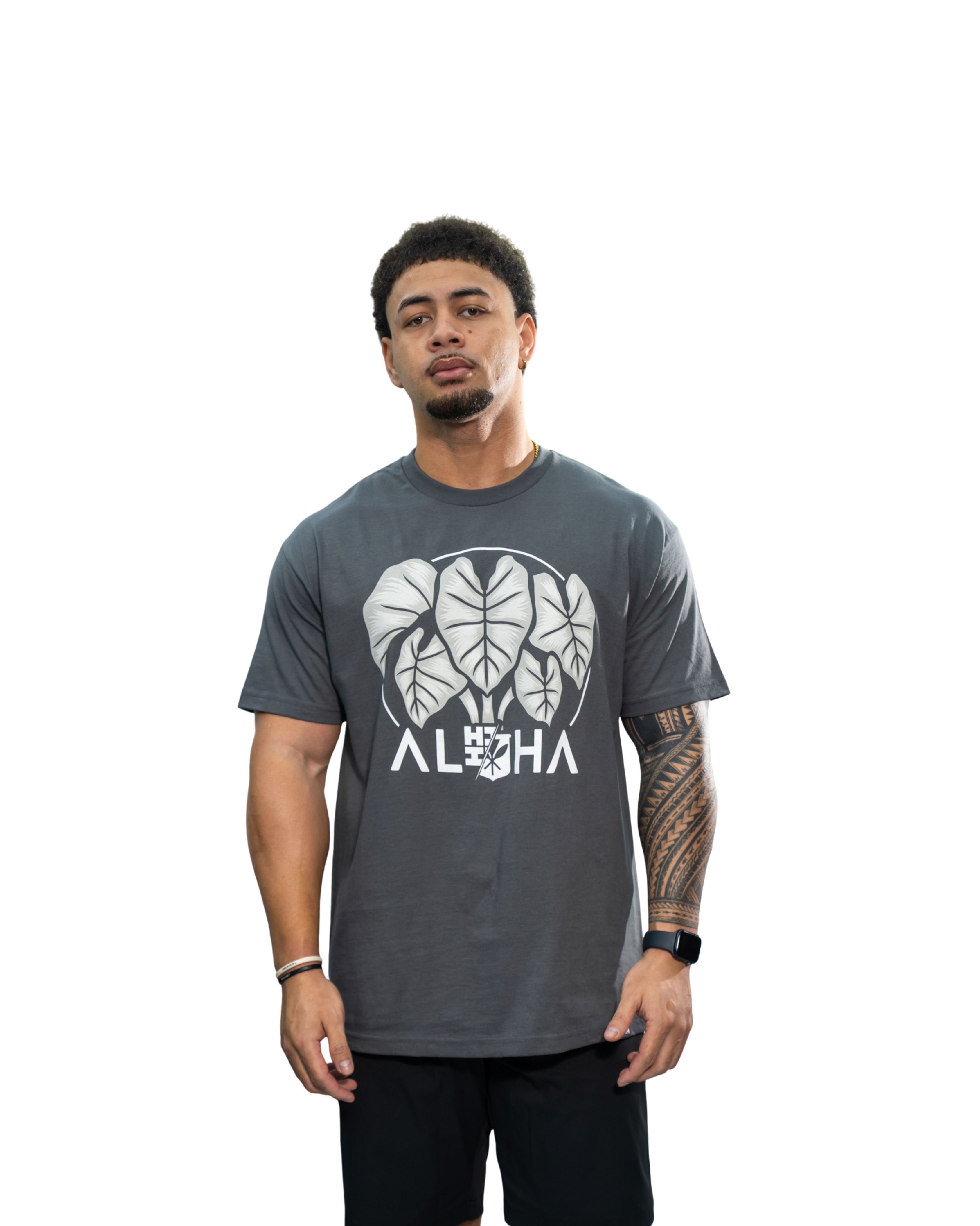 KALOHA GRAY T-SHIRT Shirts Hawaii's Finest MEDIUM 