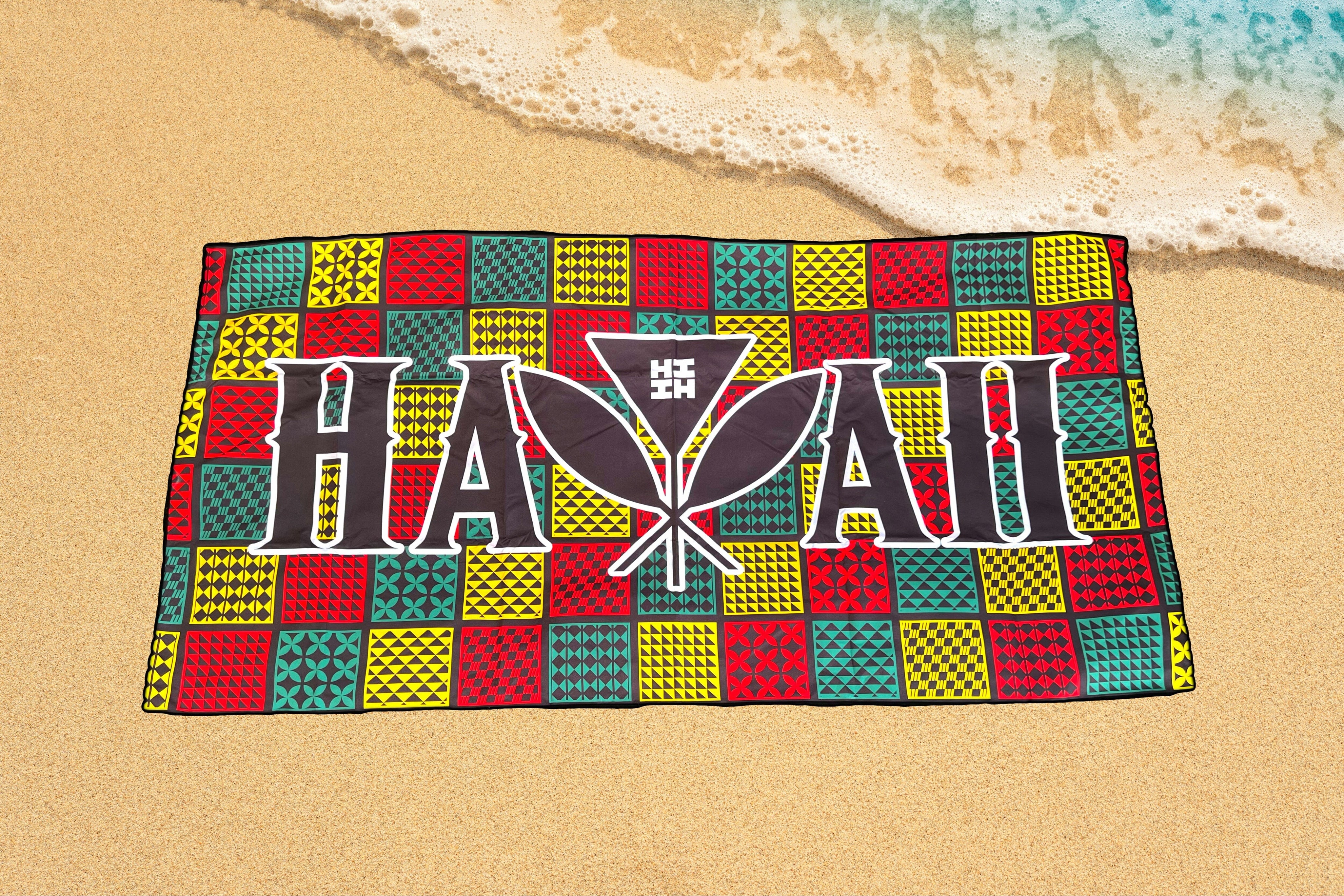 KANAKA HAWAII RASTA QUILT TOWEL Utility Hawaii's Finest 