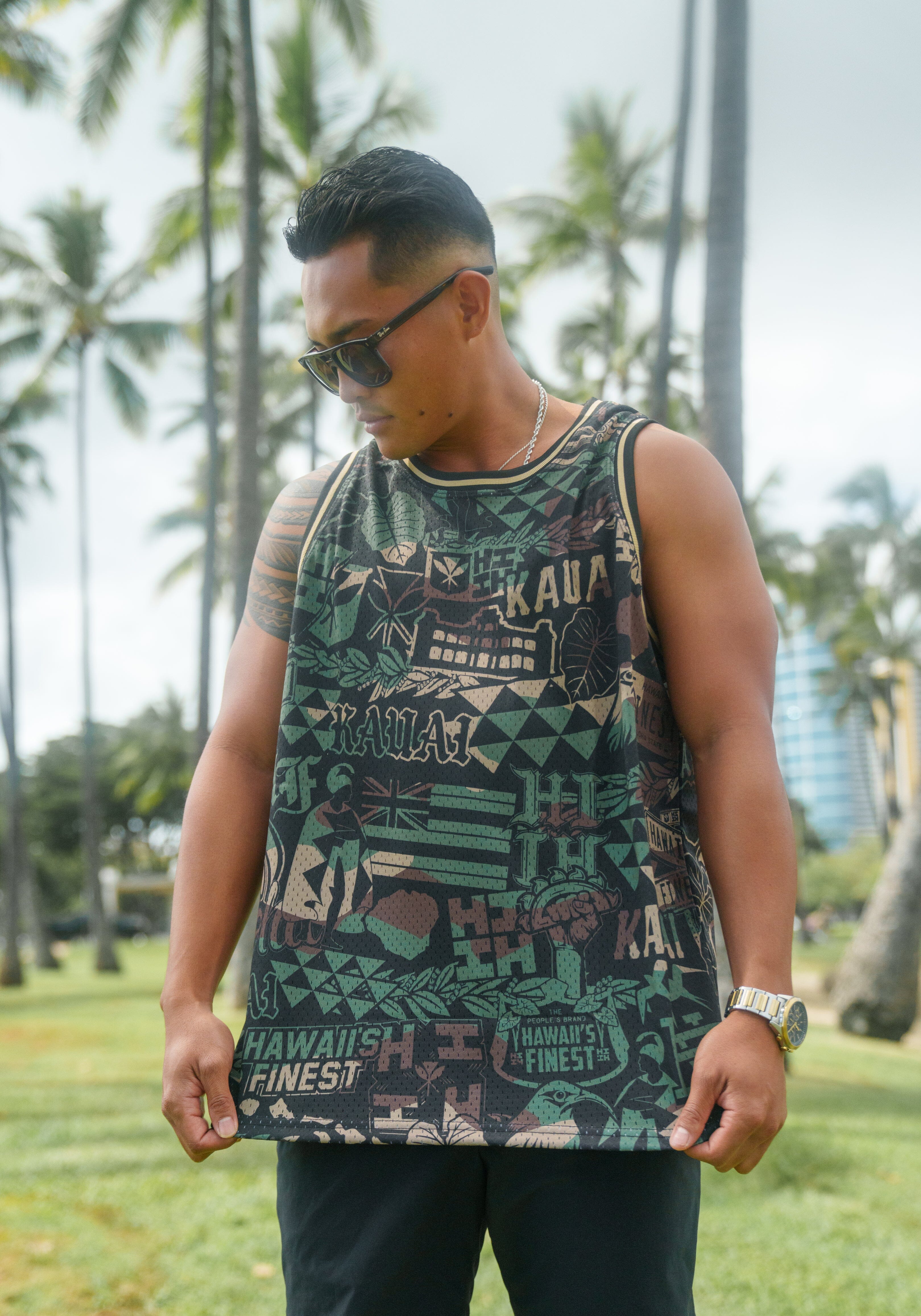 KAUAI CAMO STICKERBOMB BASKETBALL JERSEY Jersey Hawaii's Finest 