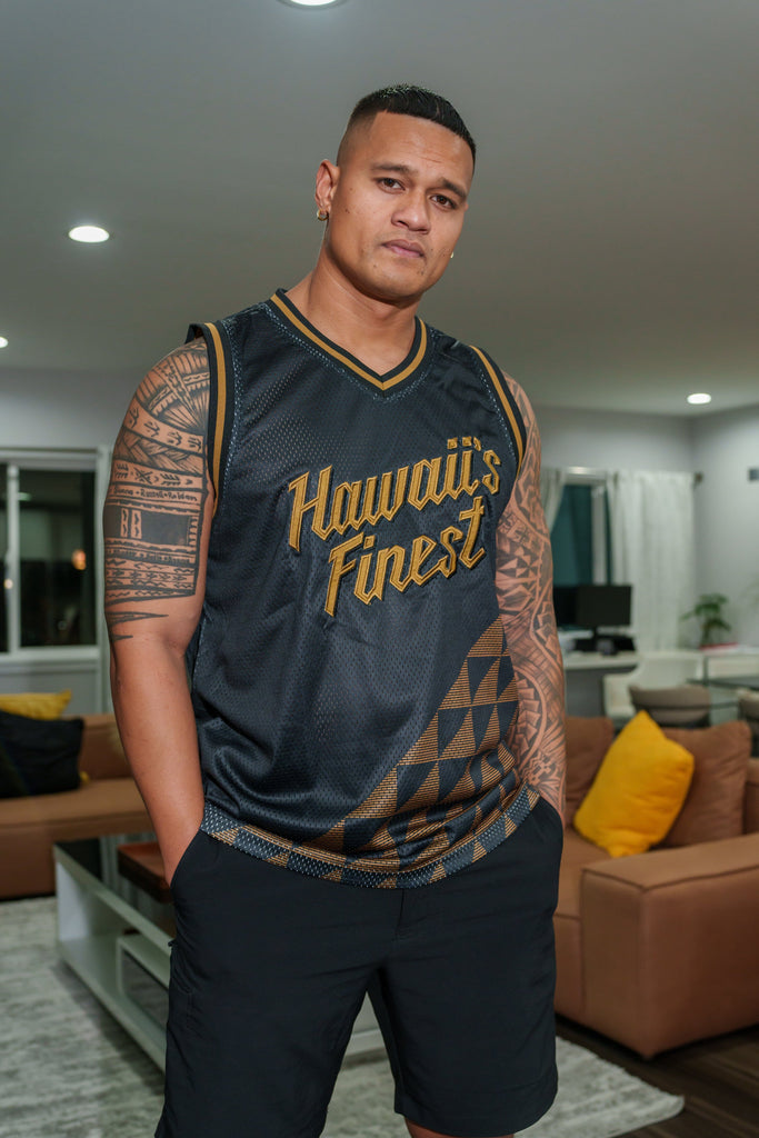 KAULIKE BLACK & GOLD JERSEY Jersey Hawaii's Finest X-SMALL 