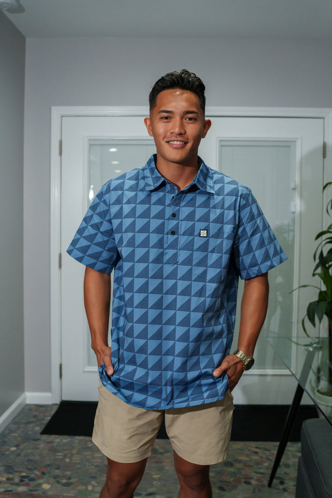 KAULIKE MEN'S BLUE ALOHA SHIRT Shirts Hawaii's Finest X-SMALL 