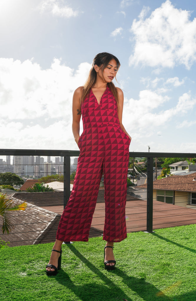 KAULIKE WOMEN'S PINK HALTER JUMPSUIT Shirts Hawaii's Finest X-SMALL 