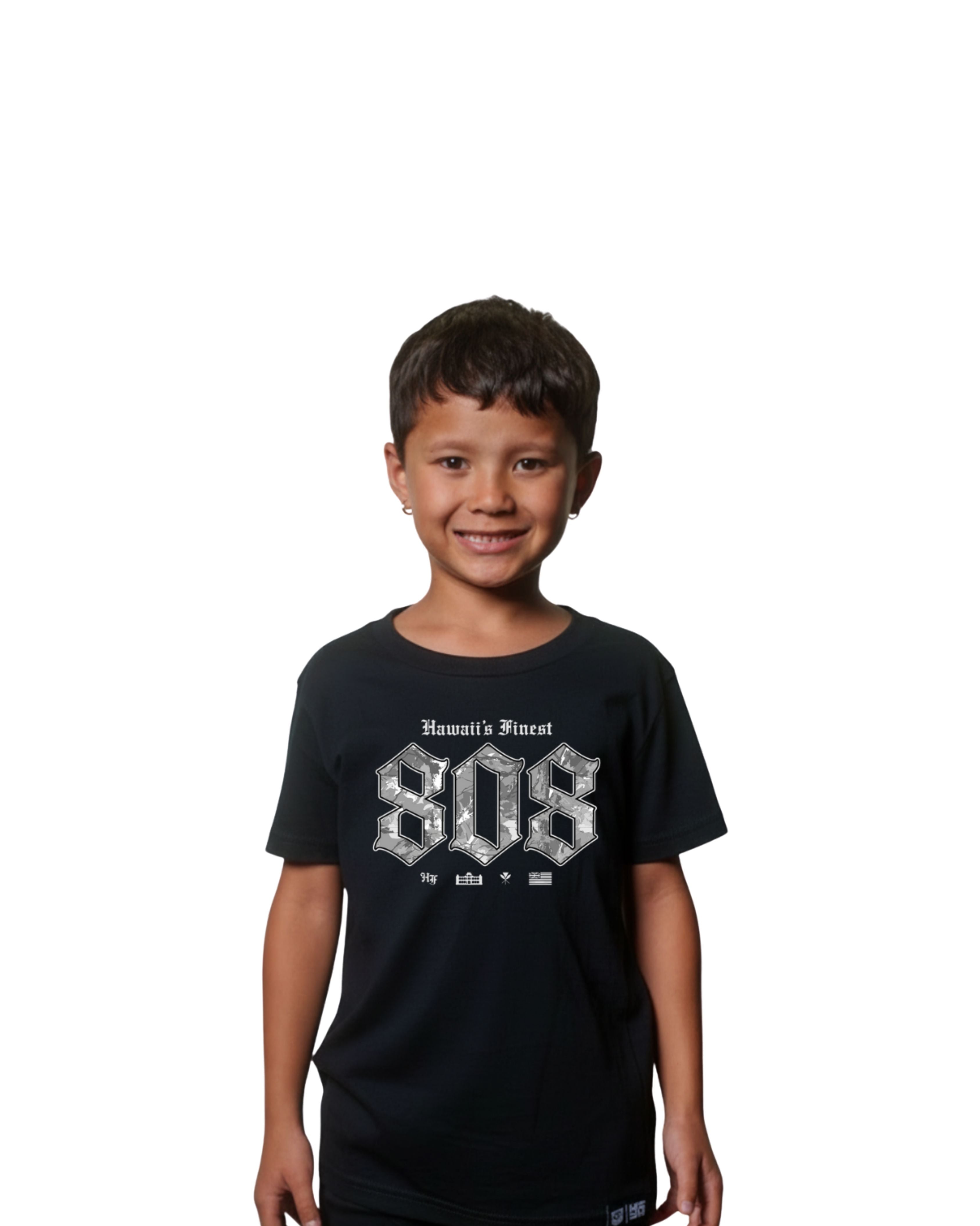 KEIKI 808 TREE CAMO GRAY T-SHIRT Shirts Hawaii's Finest XX-SMALL 