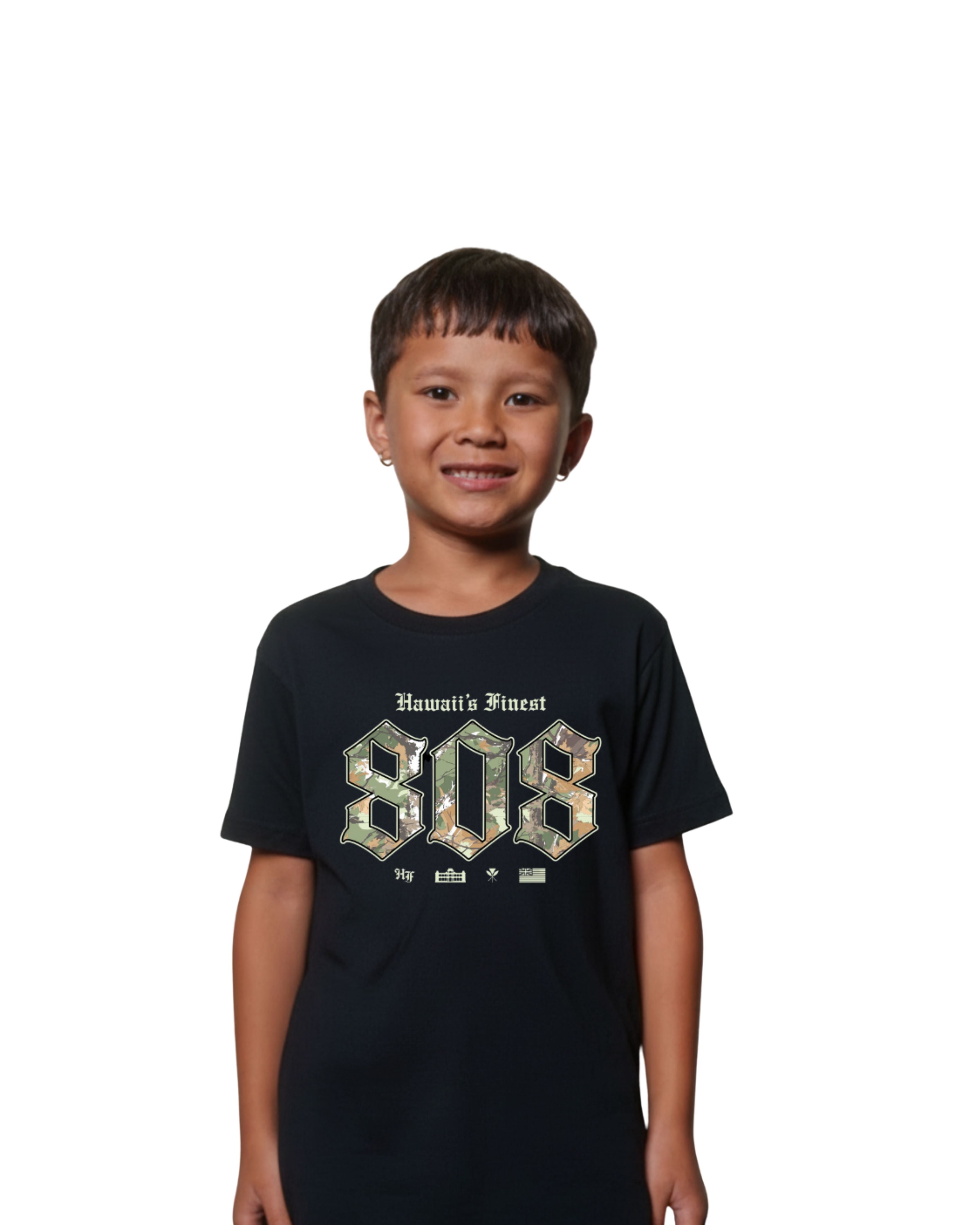 KEIKI 808 TREE CAMO GREEN T-SHIRT Shirts Hawaii's Finest XX-SMALL 
