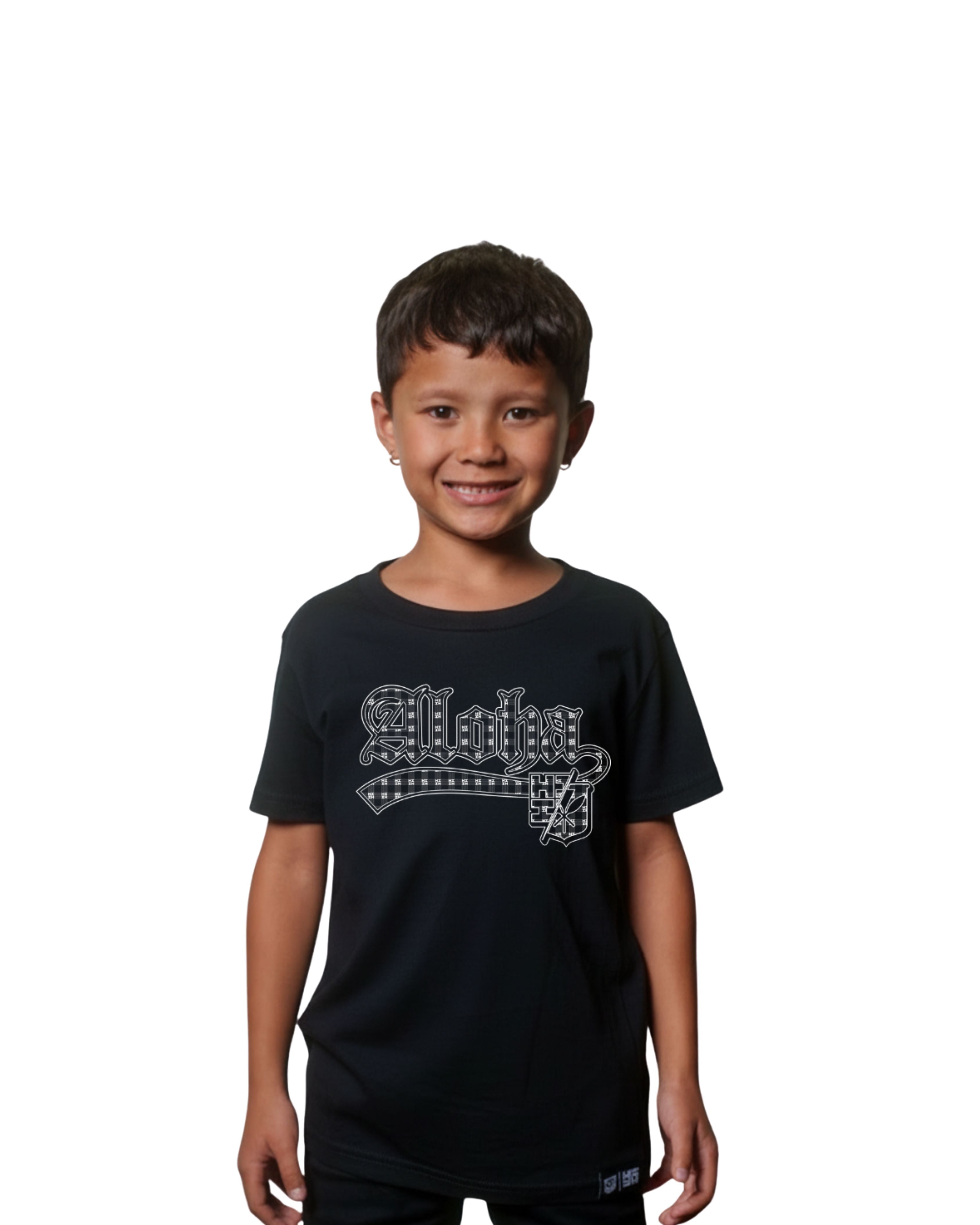 KEIKI ALOHA PALAKA BLACK T-SHIRT Shirts Hawaii's Finest XX-SMALL 