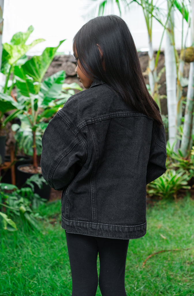 KEIKI BLACK DENIM JACKET Jacket Hawaii's Finest 