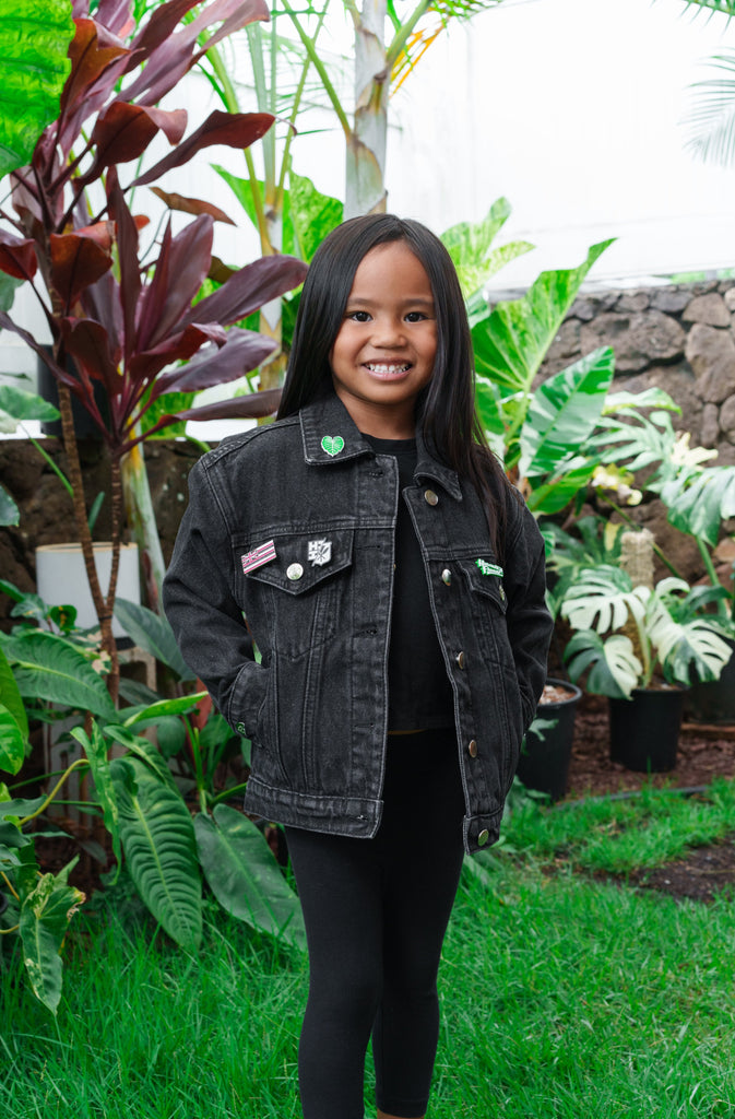 KEIKI BLACK DENIM JACKET Jacket Hawaii's Finest X-SMALL 