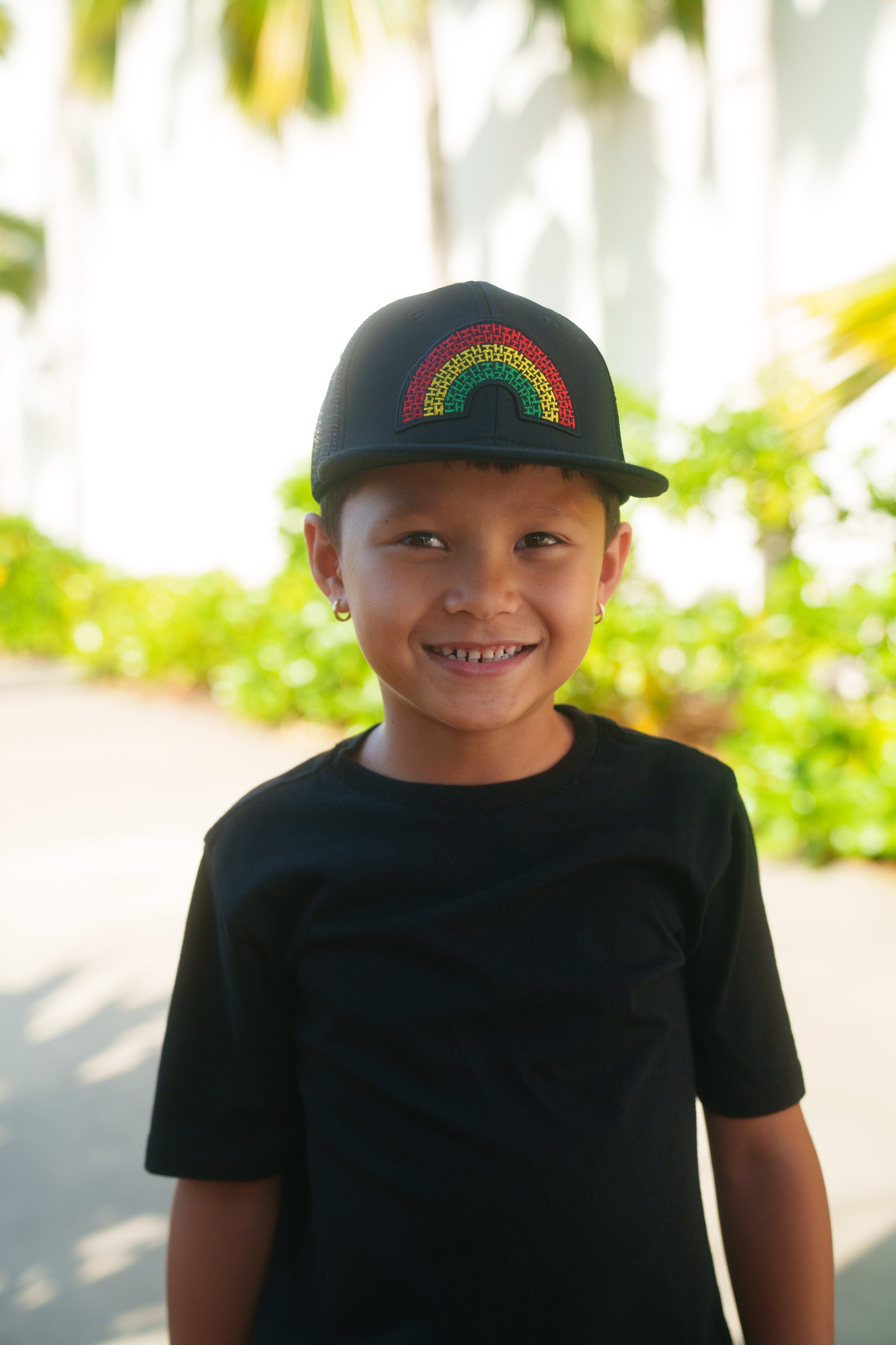 KEIKI BLACK & RASTA HIFI LOGO RAINBOW HAT Hat Hawaii's Finest 