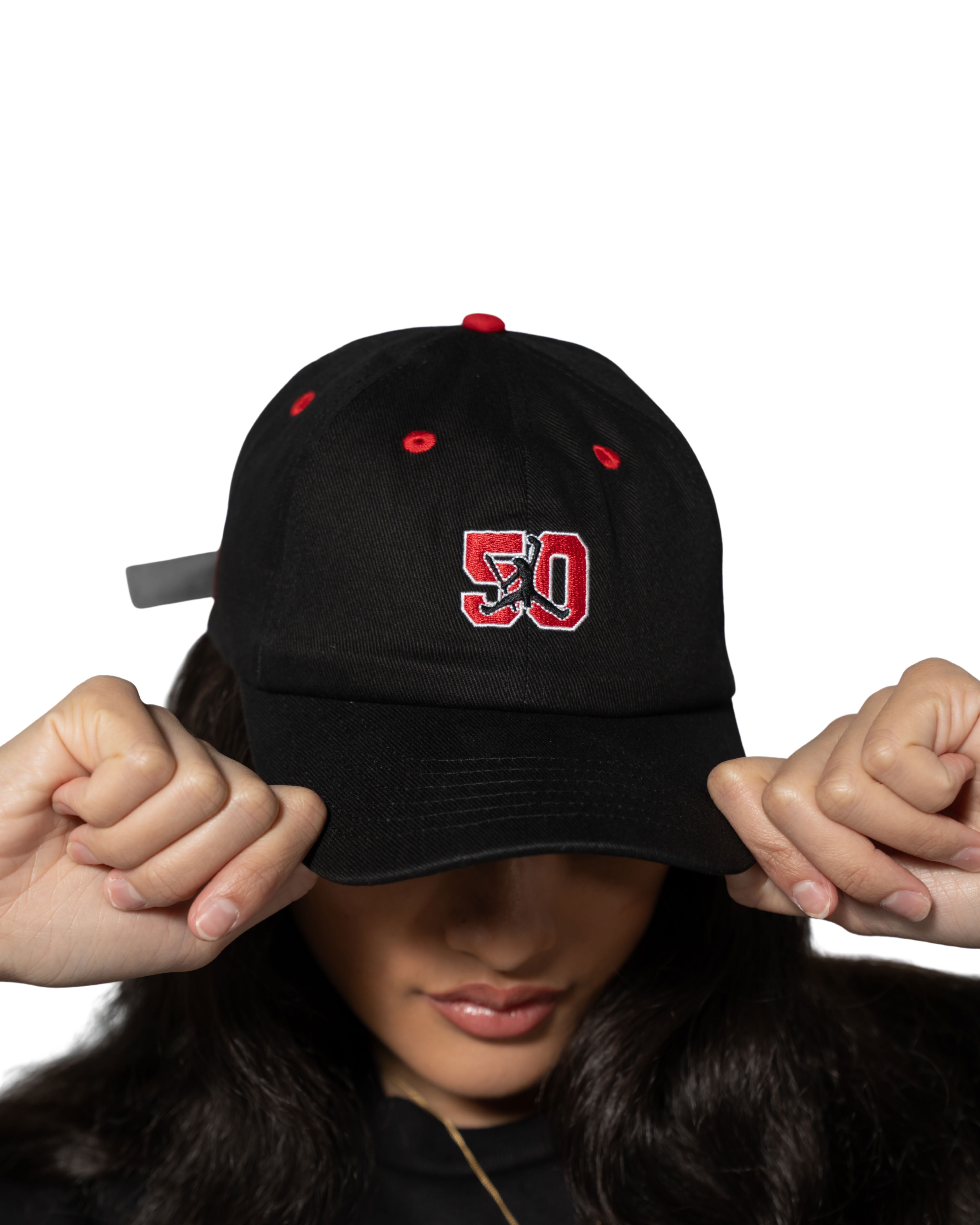 KEIKI BLACK & RED JUMPMAN DAD CAP Hat Hawaii's Finest 