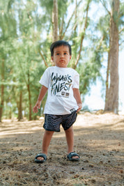 KEIKI BRUSH TYPE BW T-SHIRT Shirts Hawaii's Finest XX-SMALL 