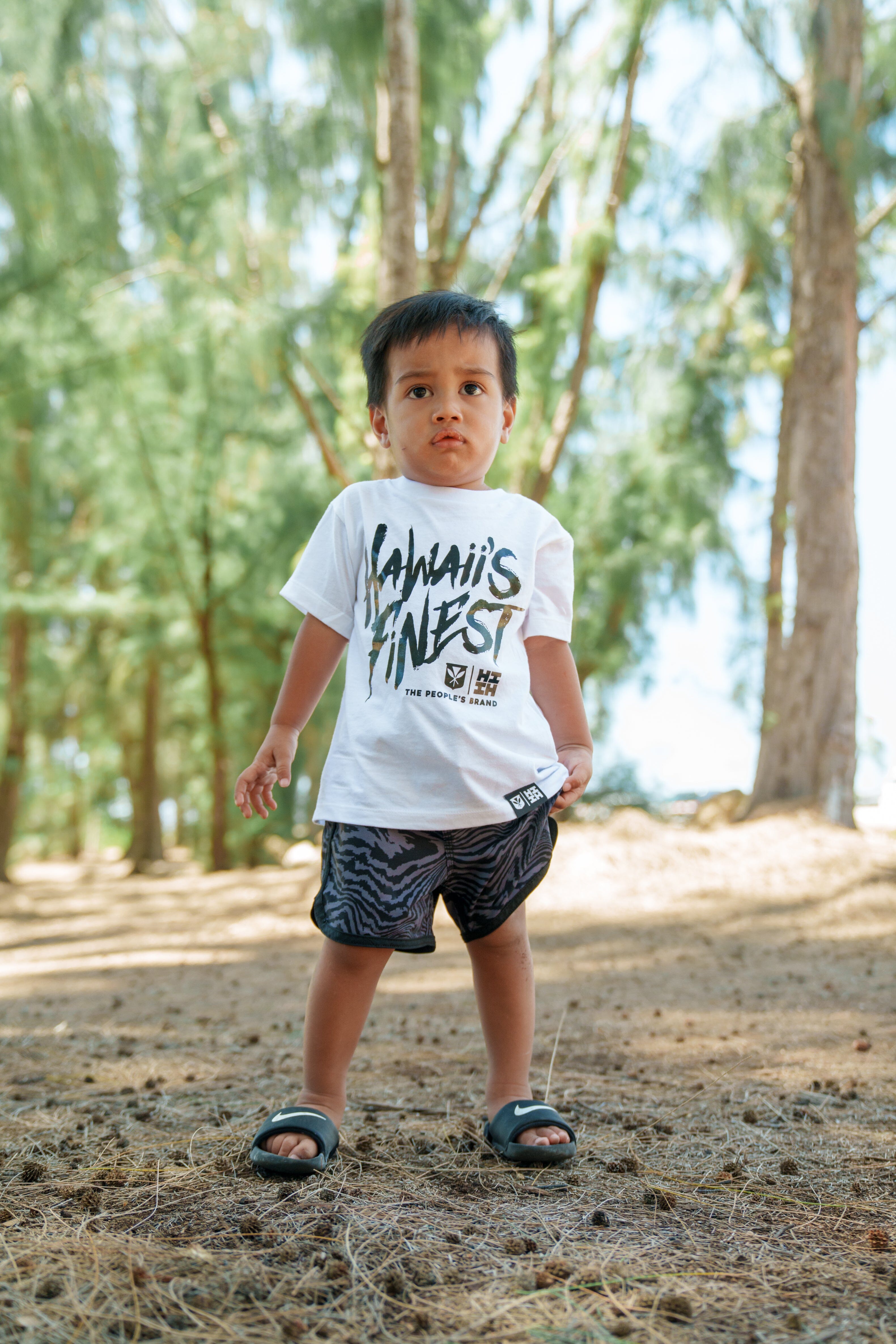 KEIKI BRUSH TYPE BW T-SHIRT Shirts Hawaii's Finest XX-SMALL 