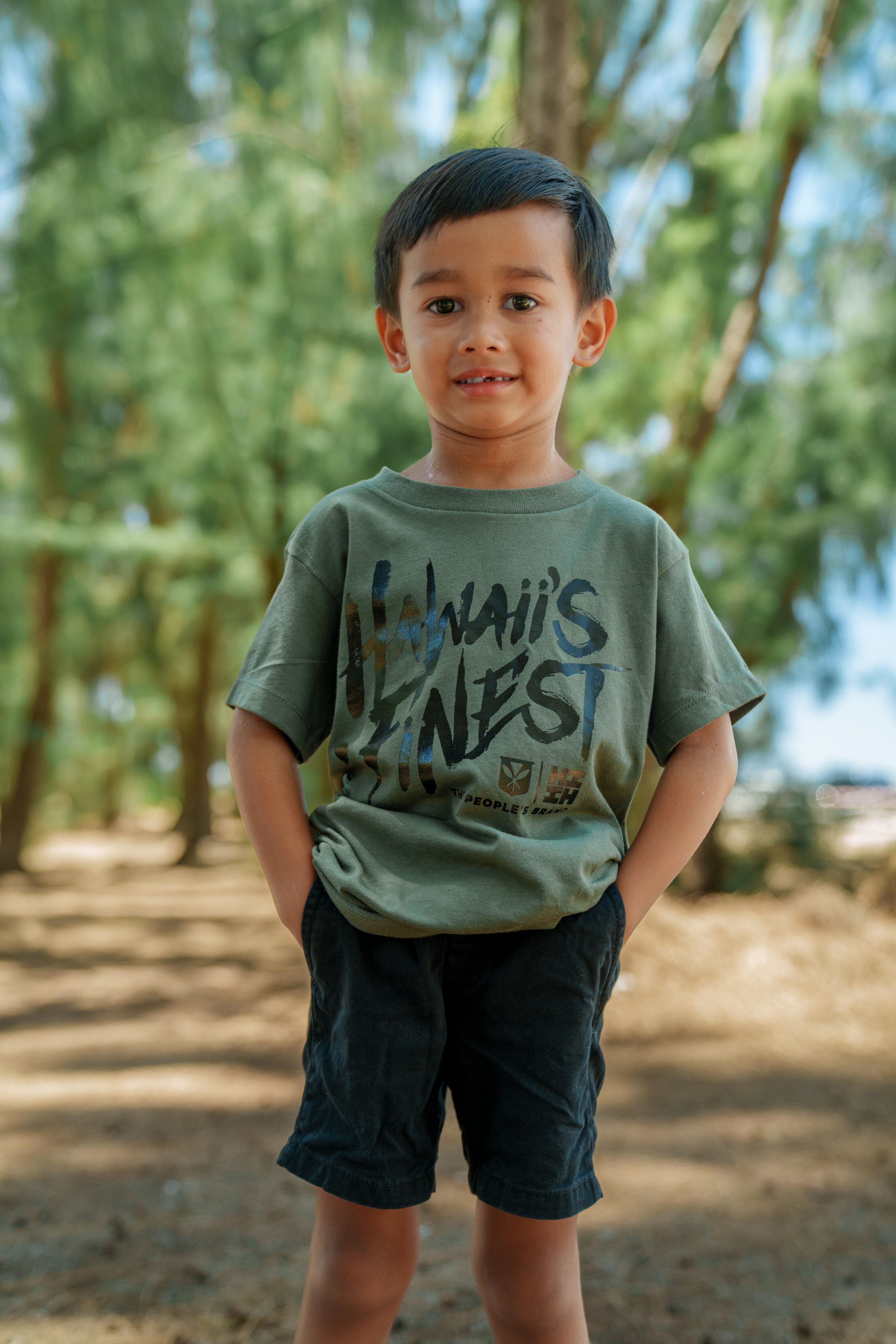 KEIKI BRUSH TYPE MILITARY T-SHIRT Shirts Hawaii's Finest XX-SMALL 